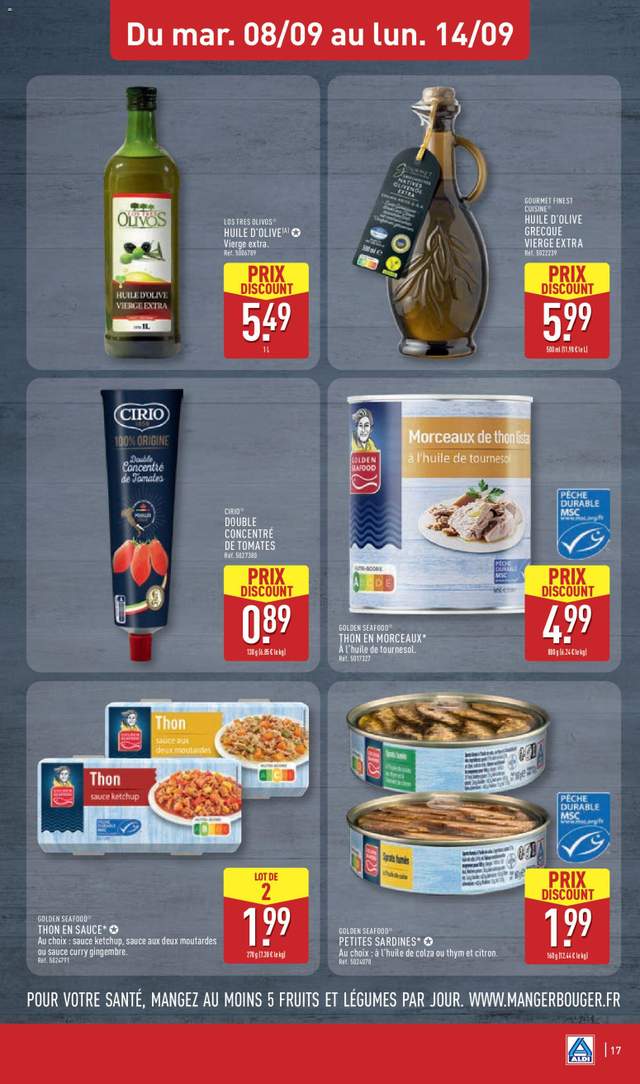 Nouveau catalogue Aldi à partir du 08/09