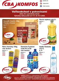 Náhľad CBA Komfos letáku platného od 21.08.2026