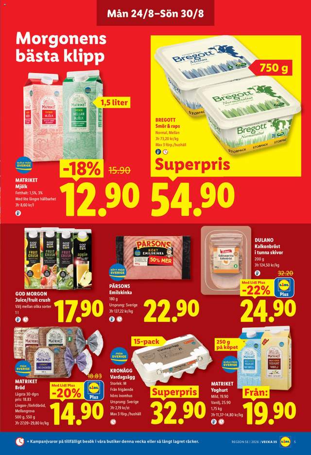 Nytt Lidl reklamblad från 24/08