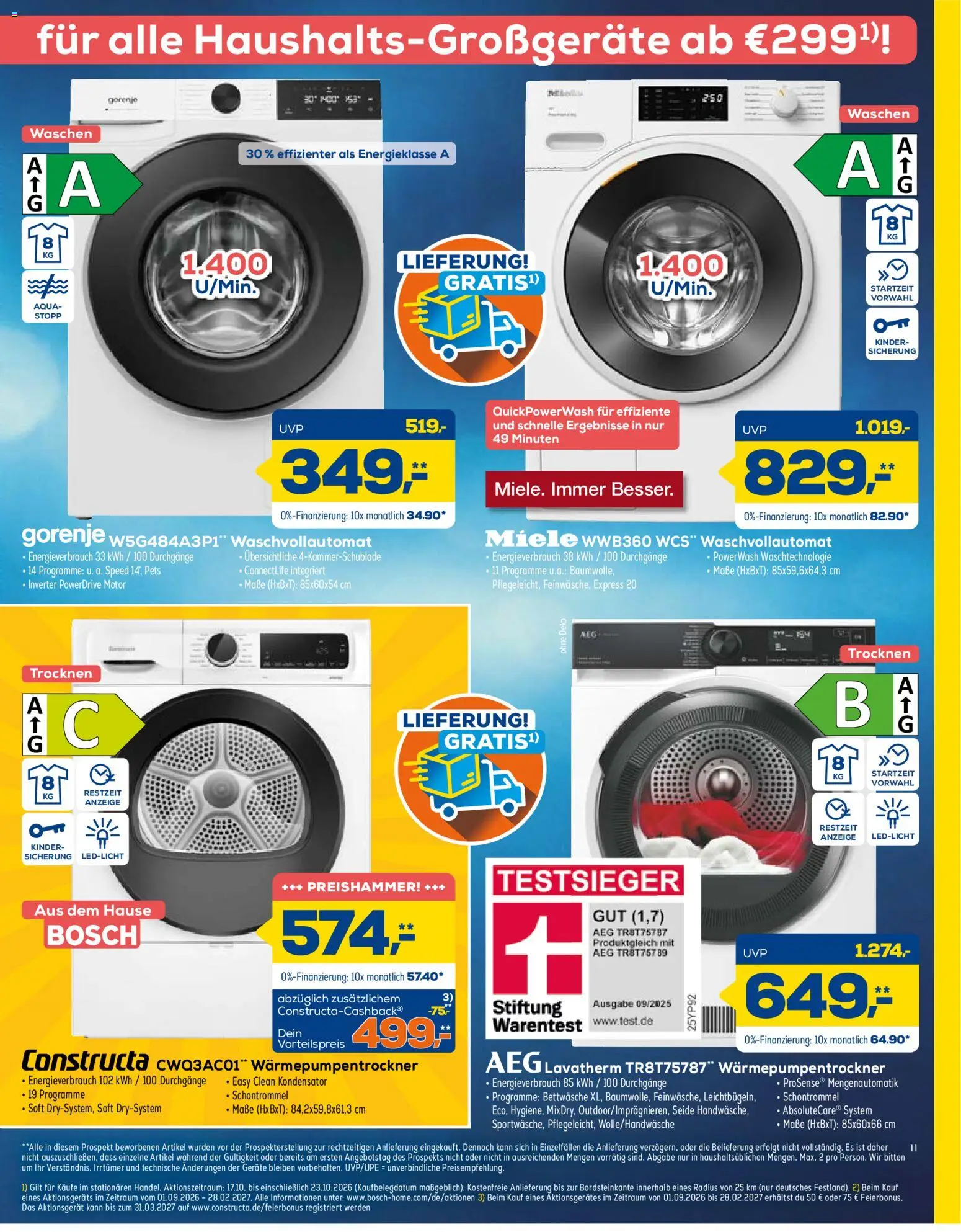 Vorschau von dem Prospekt des Geschäftes Euronics, gültig ab dem 24.10.2026 - Bosch, Bettwäsche, Miele, AEG, Gorenje