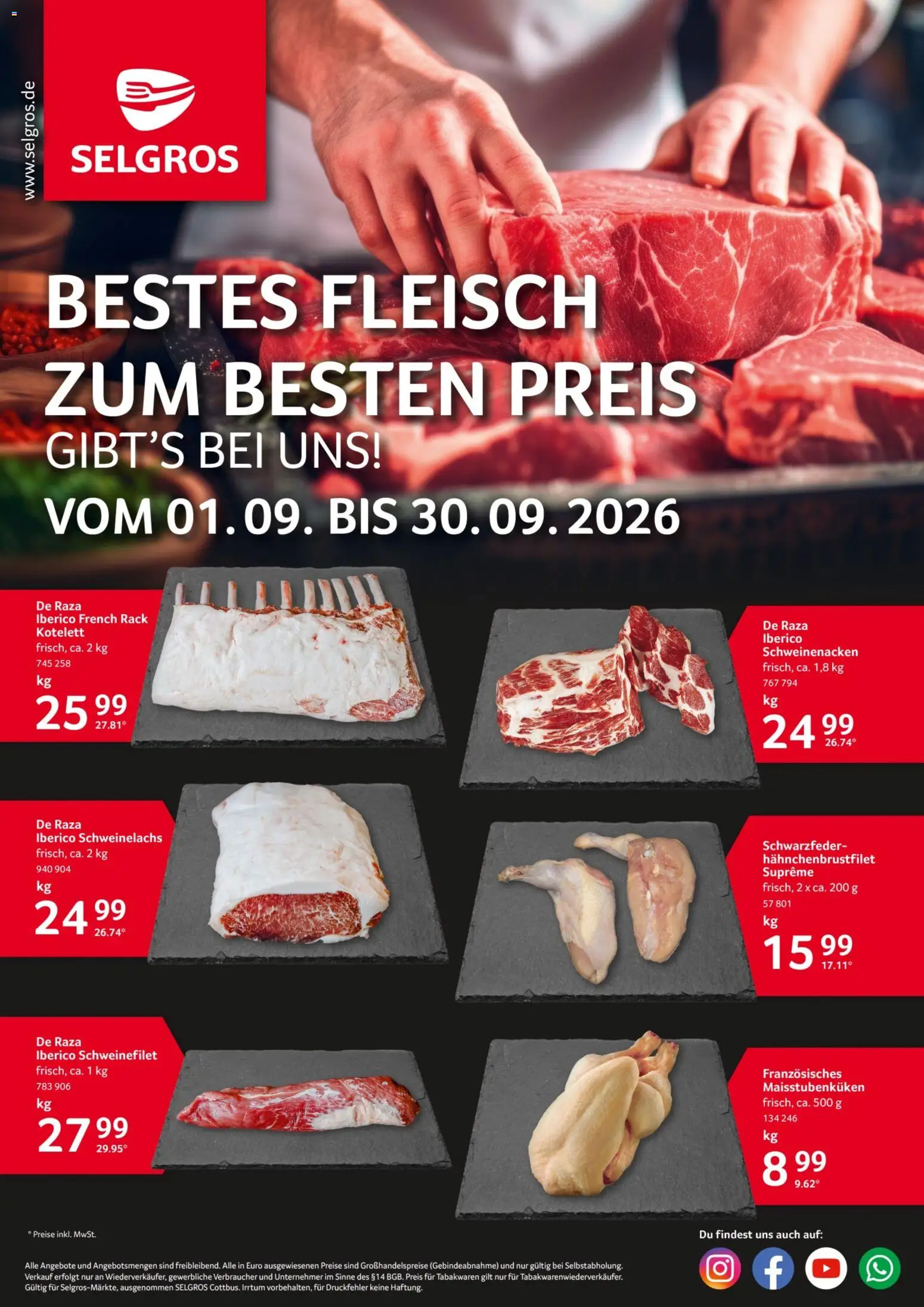 Vorschau von dem Prospekt des Geschäftes Selgros, gültig ab dem 01.09.2026 - Fleisch, Schweinefilet, Schweinenacken