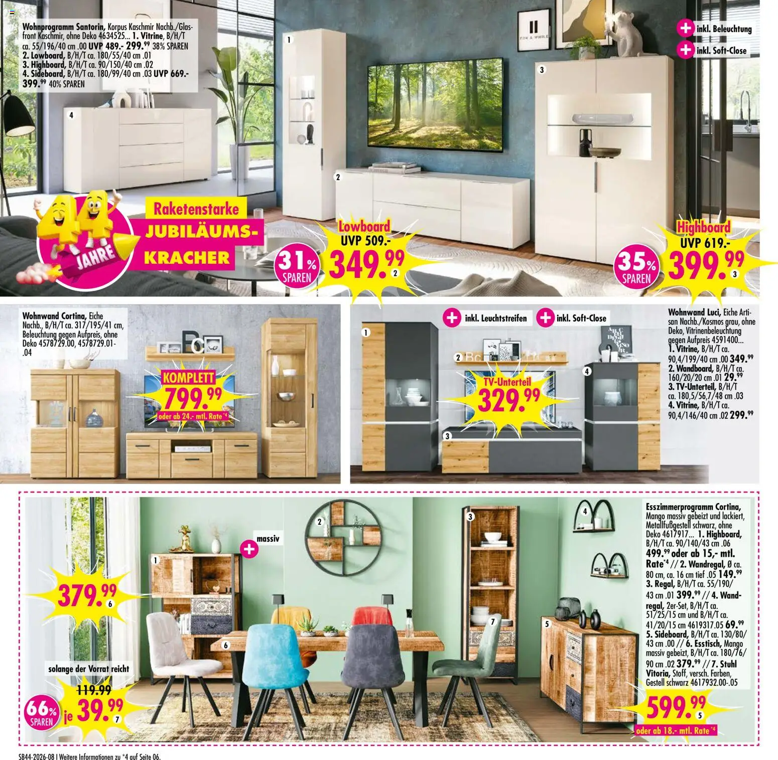 Vorschau von dem Prospekt des Geschäftes SB Möbel Boss, gültig ab dem 24.10.2026 - Mango, Wohnwand, Lowboard, Stuhl, HIghboard