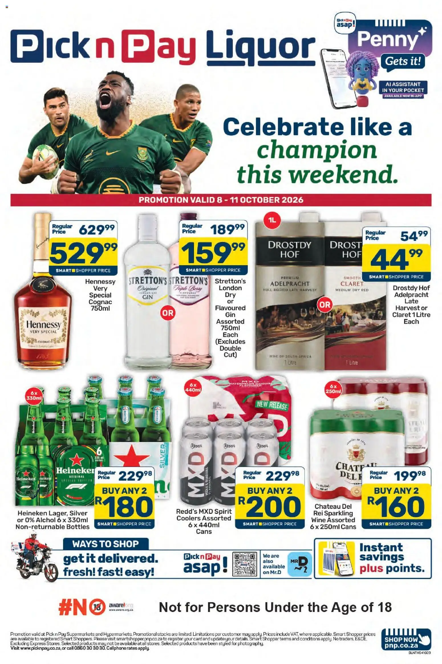 Preview of Pick n Pay flyer valid from 08/10/2026 - Heineken, Wine, Cognac