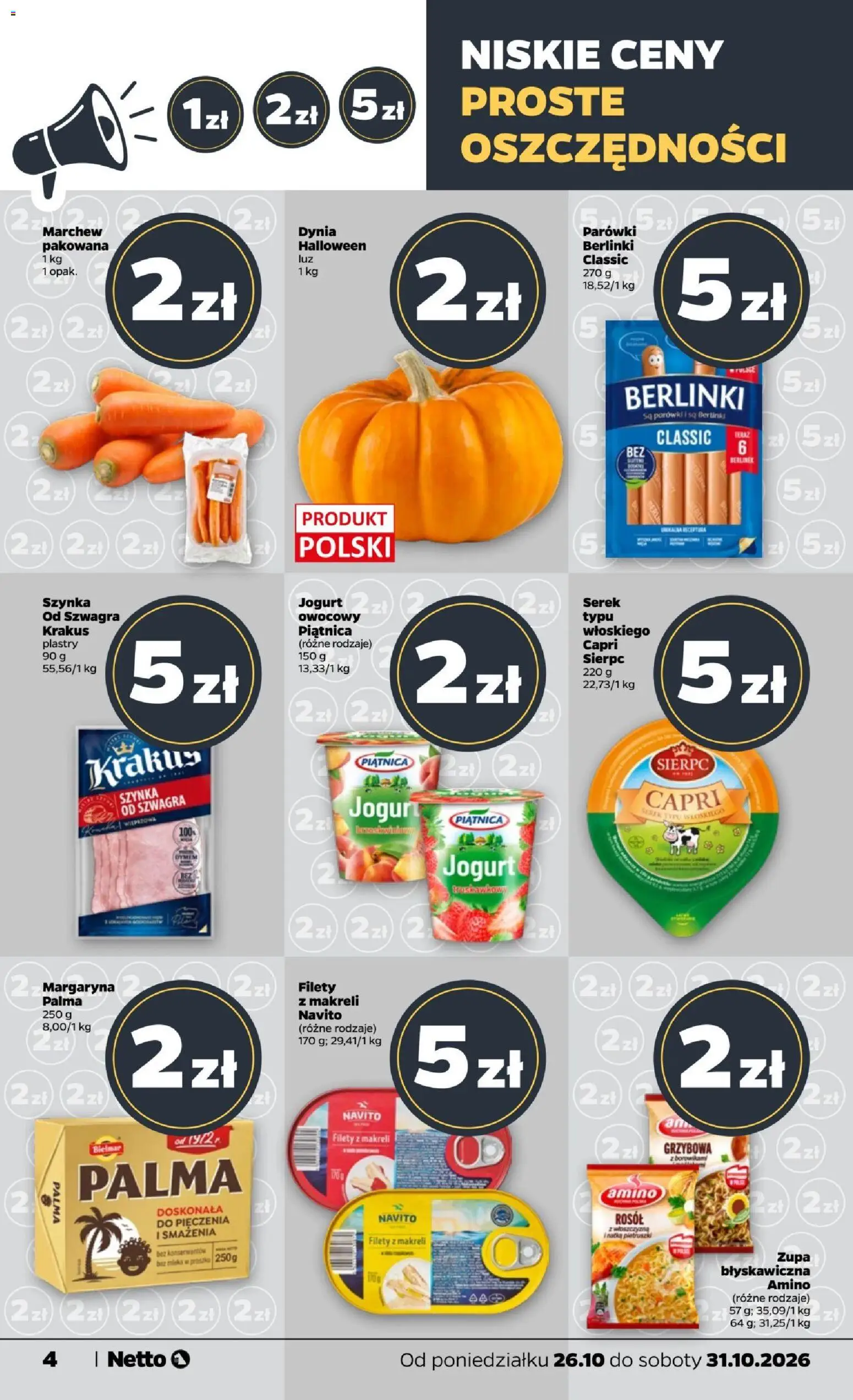 Pogląd gazetki "Netto gazetka od poniedziałku" ze sklepu Netto ważnej od 26.10.2026