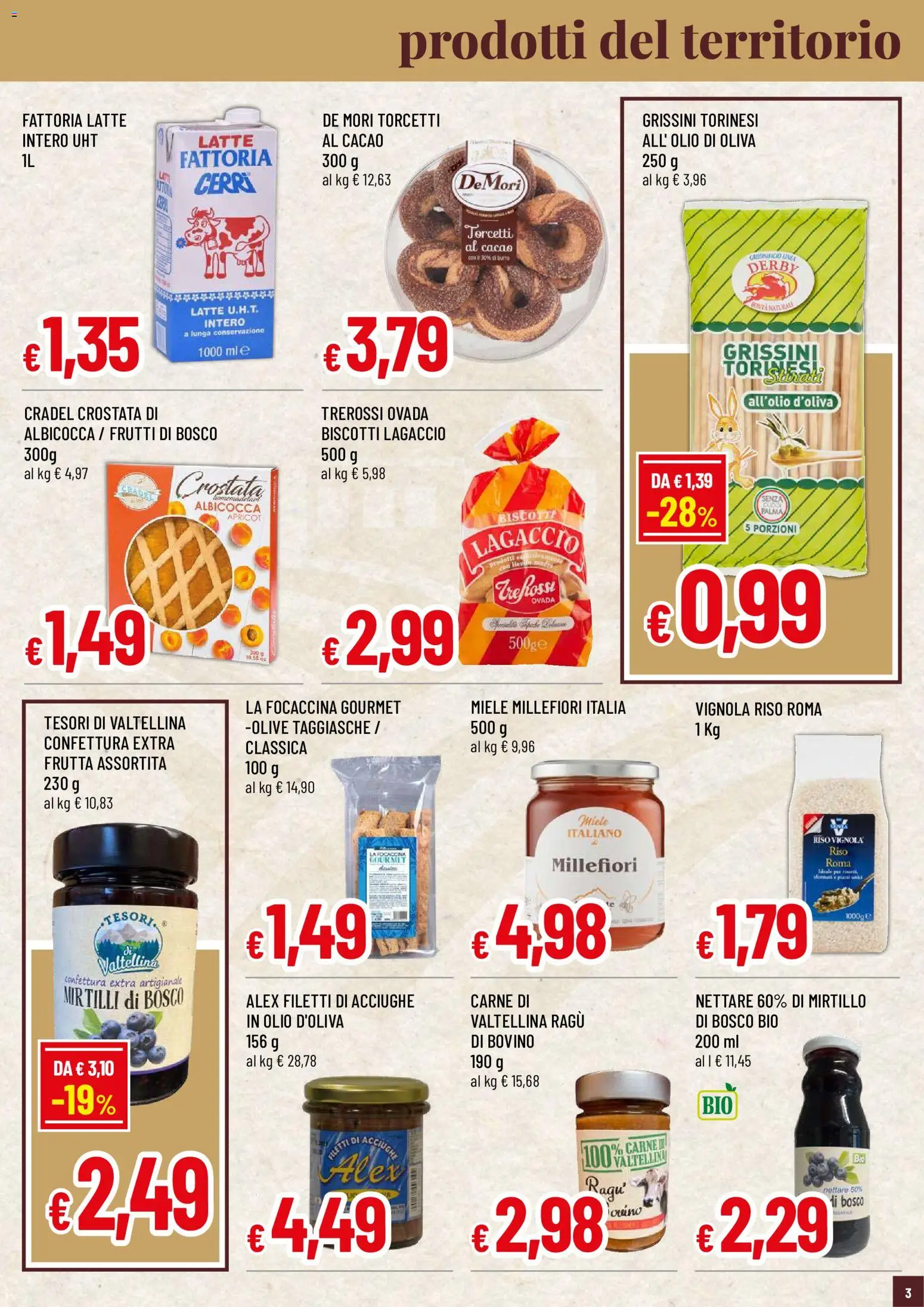 Anteprima dell'opuscolo Famila volantino Prodotti del Territorio dal negozio Famila valido da 29/10/2026 - Biscotti, Frutta, Ragú, Olio, Mirtilli, Burro, Frutti di bosco, Olio d'oliva