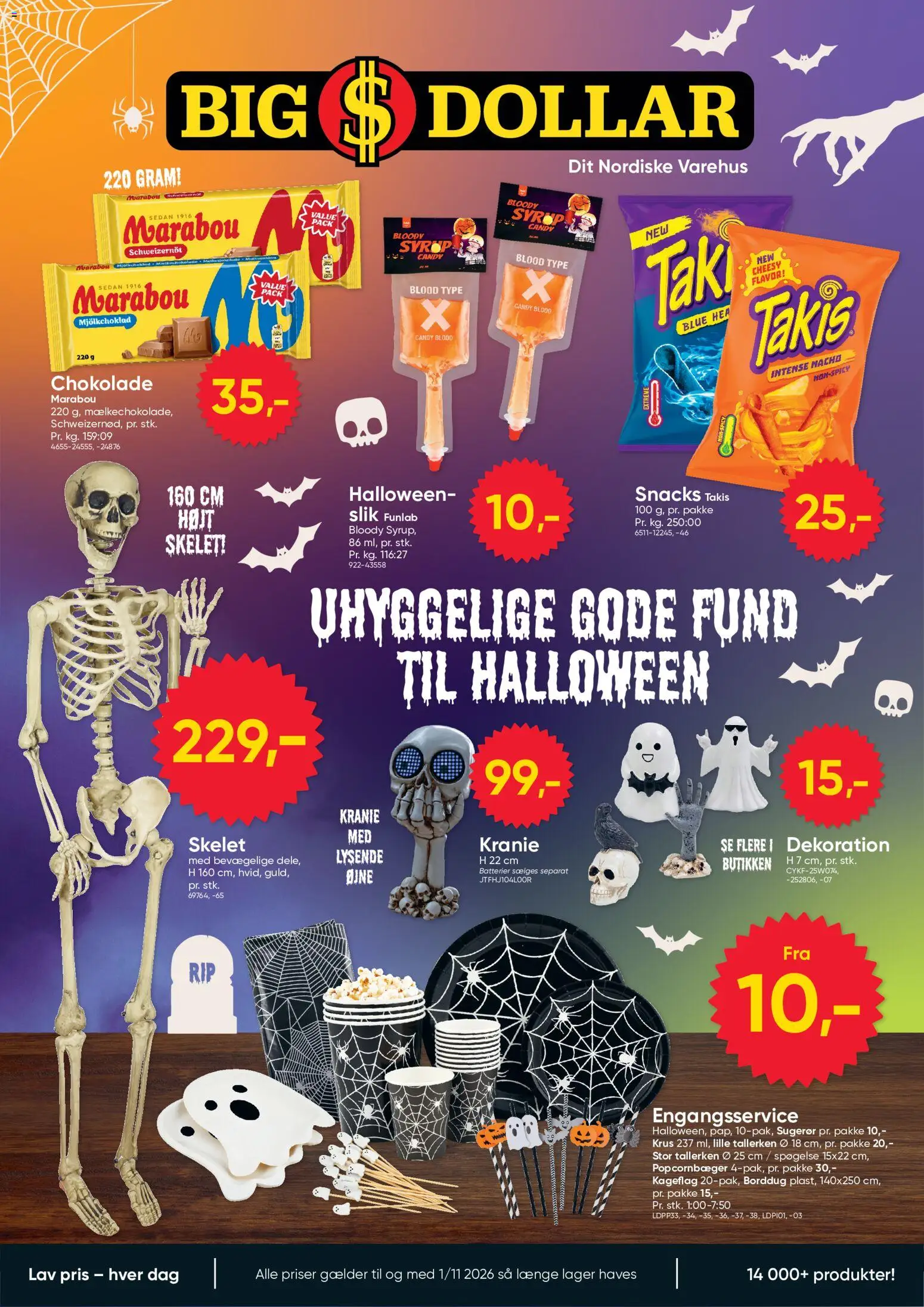 Eksempel på tilbudsavis Bigdollar - Tilbud - Halloween fra butik Bigdollar gyldig fra 22/09/2026