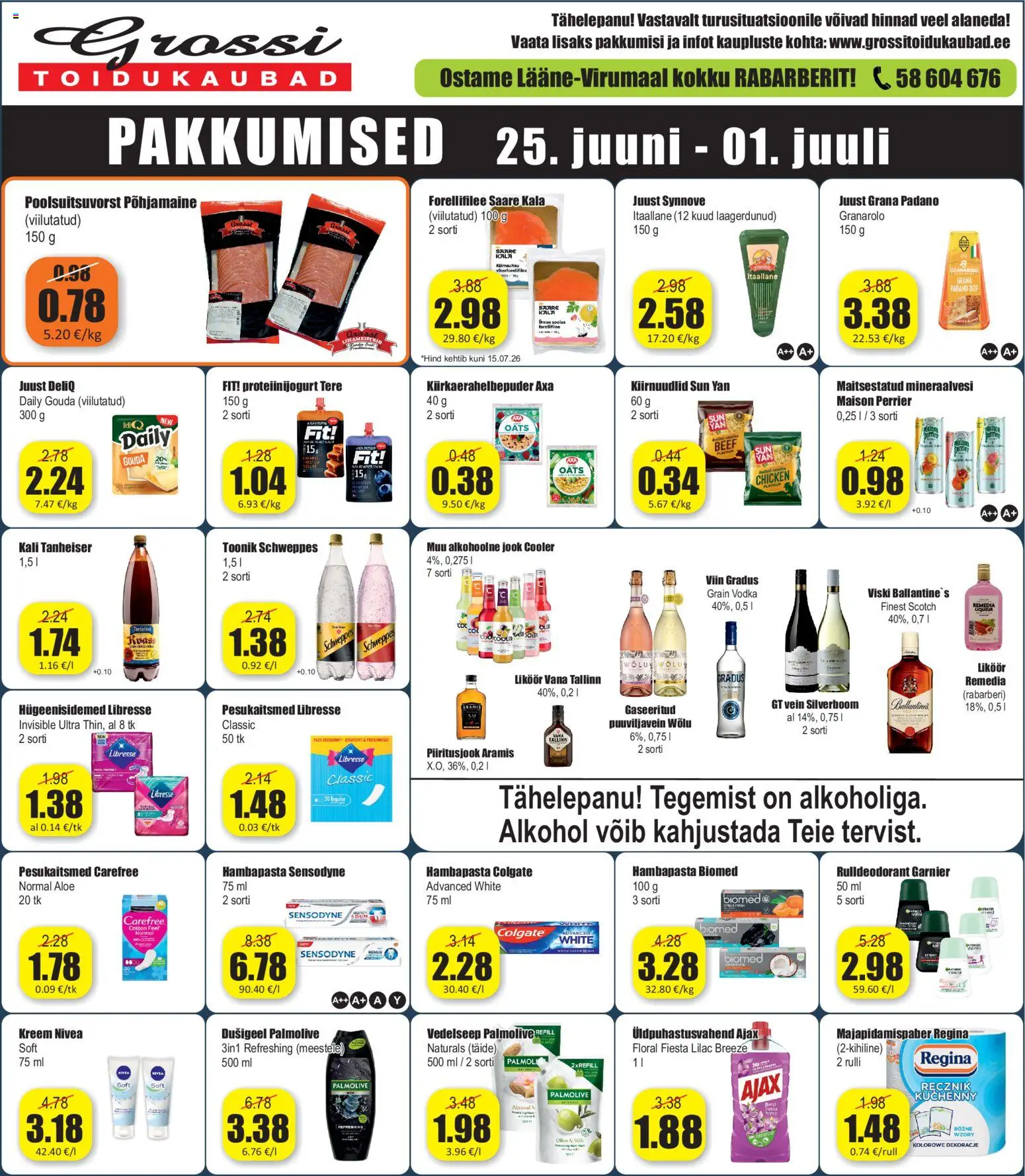 Grossi Toidukaubad kliendilehe eelvaade alates 25.06.2026