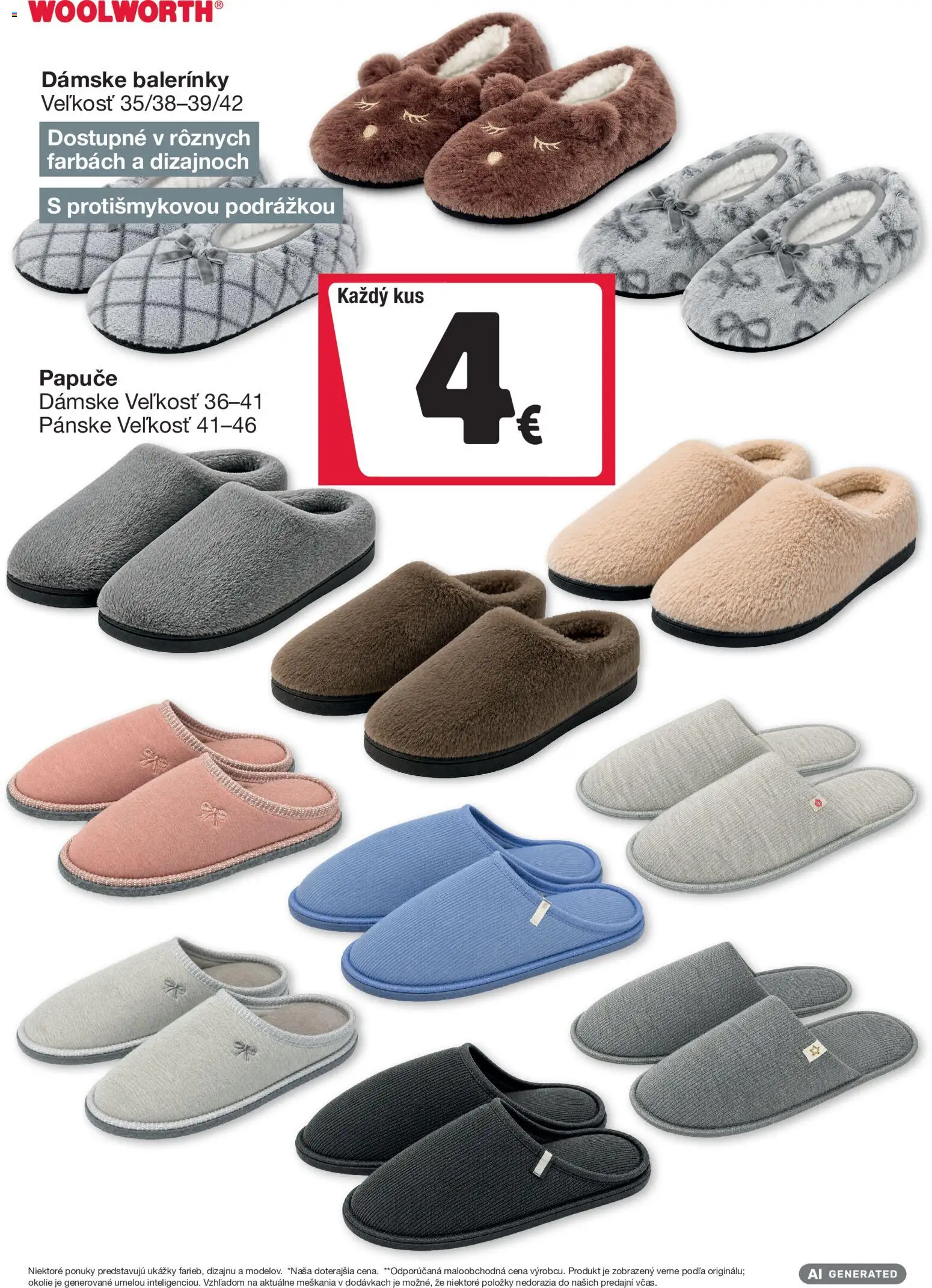 Náhľad Woolworth letáku platného od 11.09.2026 - Papuče, Balerínky