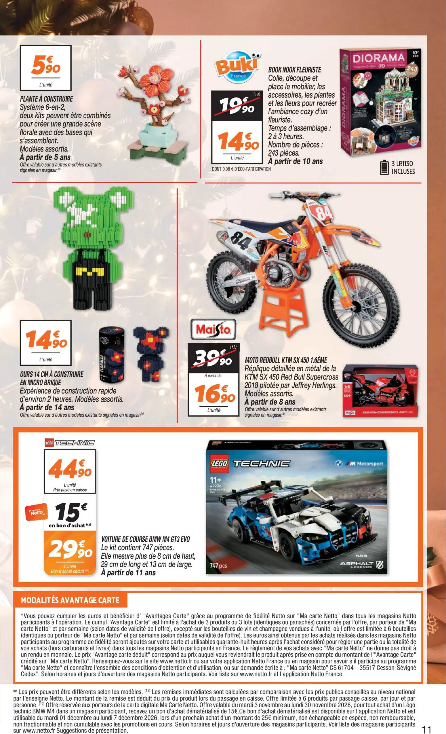 Prévisualisation de Netto - Jouets noël du magasin Netto formulaire valide 03/11/2026 - Fleurs, Red bull, Vin, Plantes, Brique, Livres, Prise, Légo