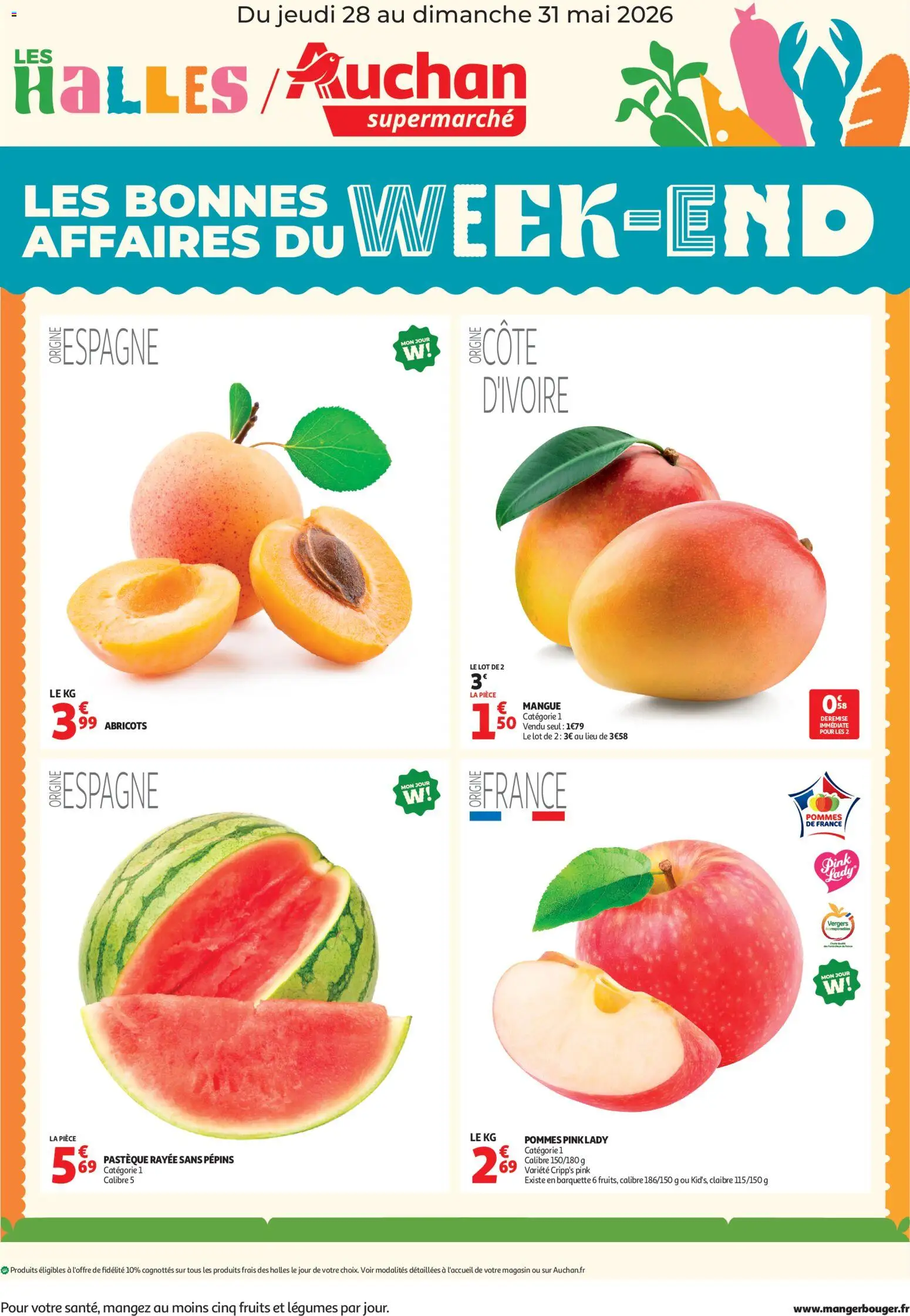 Prévisualisation de Auchan les bons plans du week-end dans votre super du magasin Auchan formulaire valide 28/05/2026