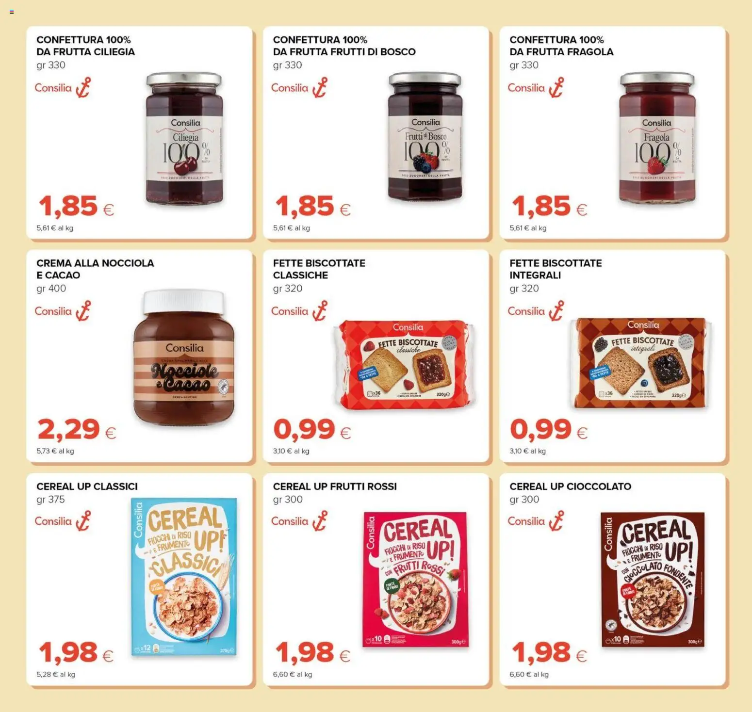 Anteprima dell'opuscolo Oasi volantino Prezzi Ribassati dal negozio Oasi valido da 21/08/2026 - Crema, Cioccolato, Frutta, Riso, Nocciole, Frutti di bosco, Cacao, Fette biscottate