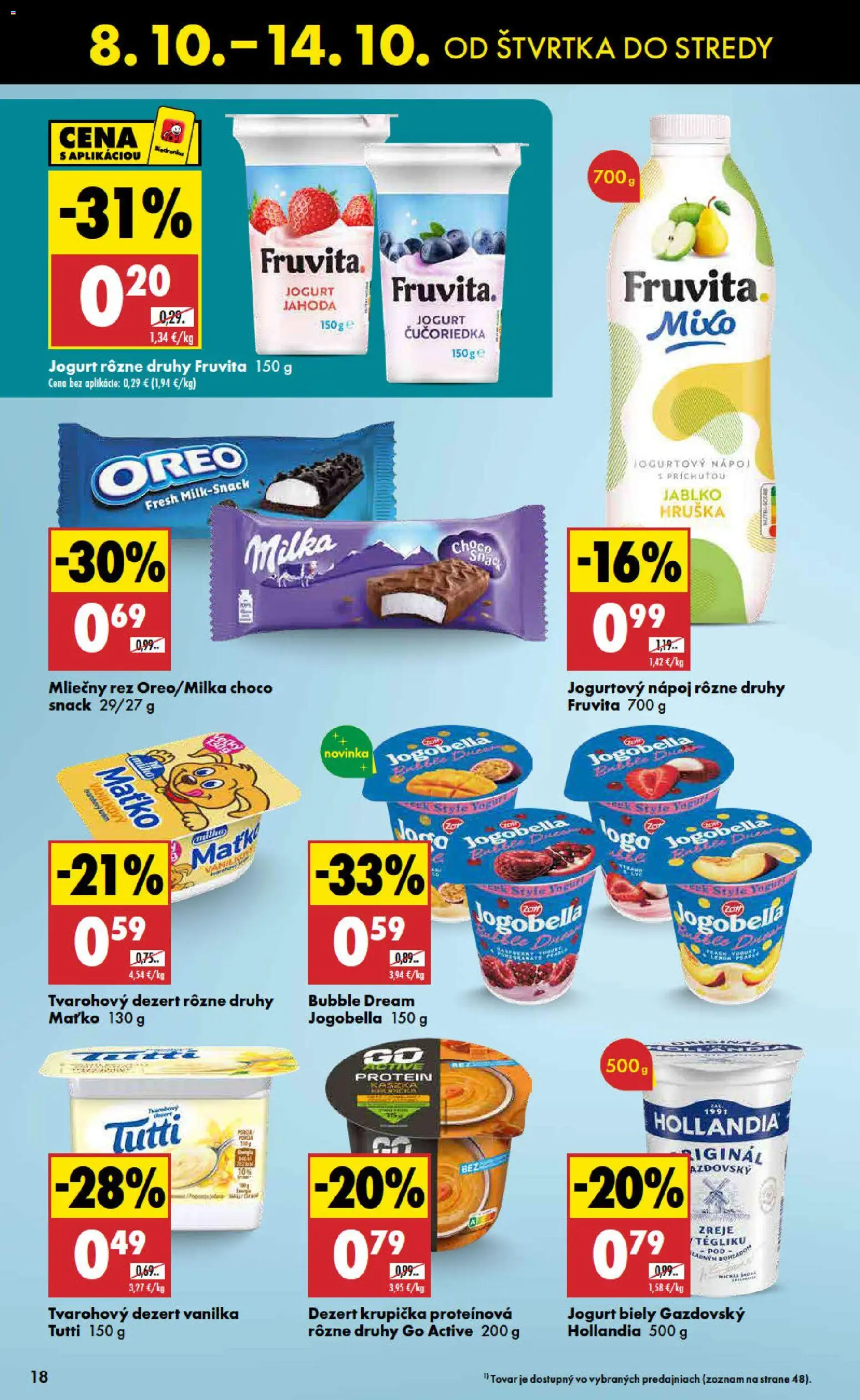 Náhľad Biedronka letáku platného od 08.10.2026 - Protein, Milka, Dezert, Oreo, Jogurt, Vanilka