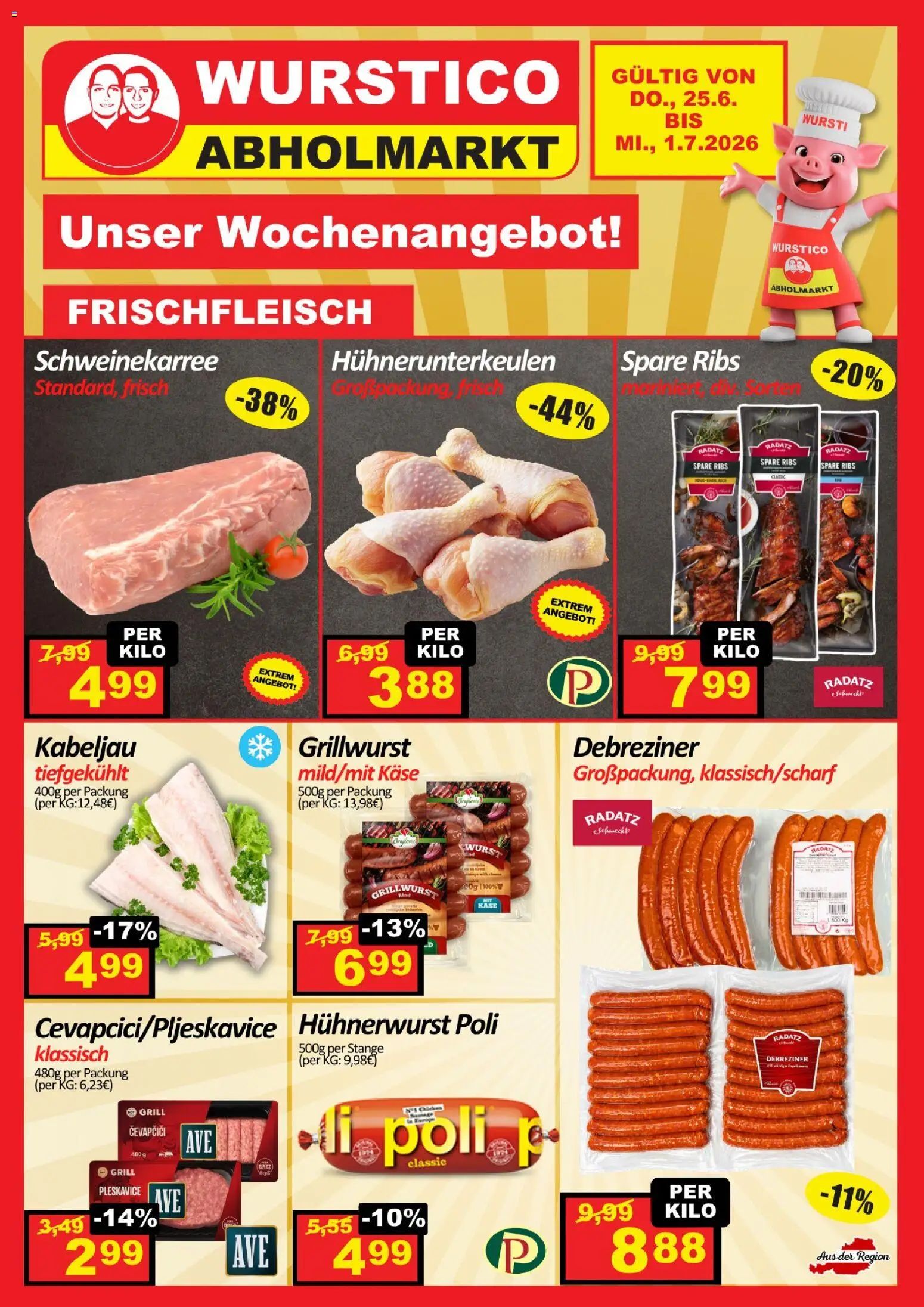 Vorschau der Angebote: Wurstico Abholmarkt Wurstico Abholmarkt Flugblatt gültig ab 25.06.2026