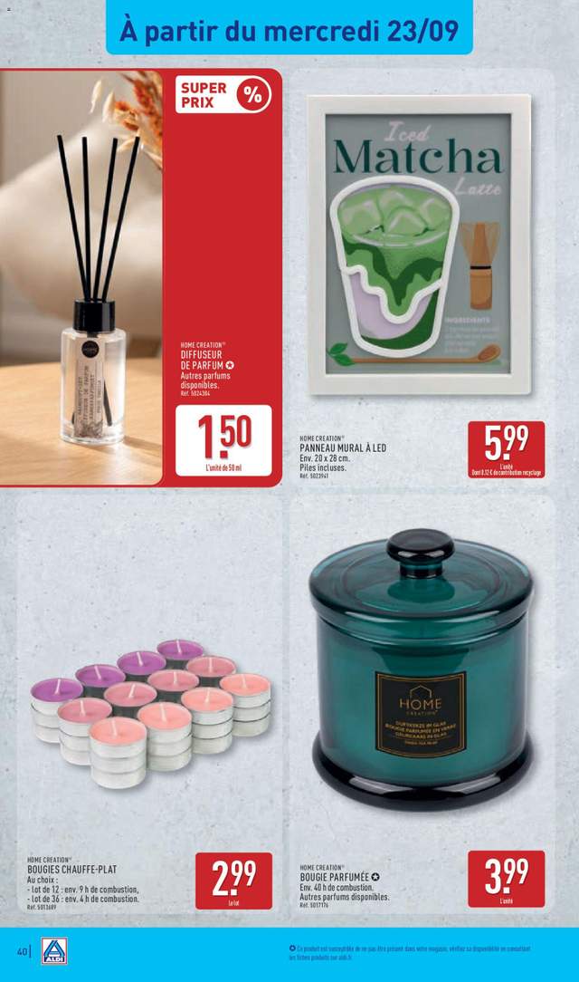Nouveau catalogue Aldi à partir du 22/09