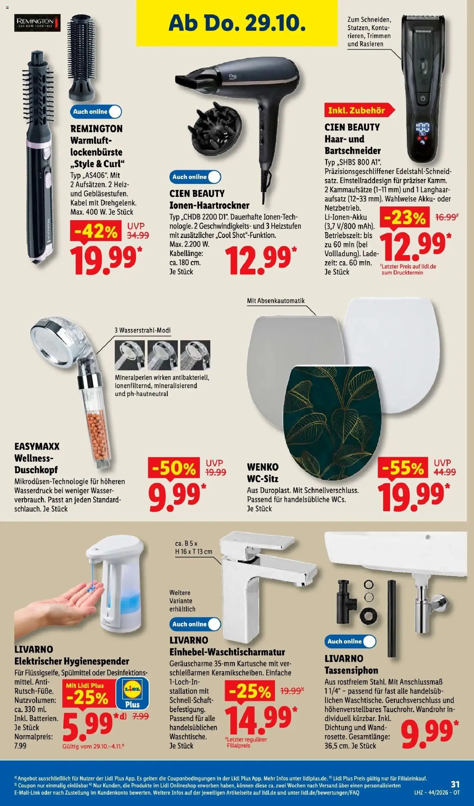 Vorschau von dem Prospekt des Geschäftes Lidl, gültig ab dem 26.10.2026 - Wasser, Kabel, Duschkopf