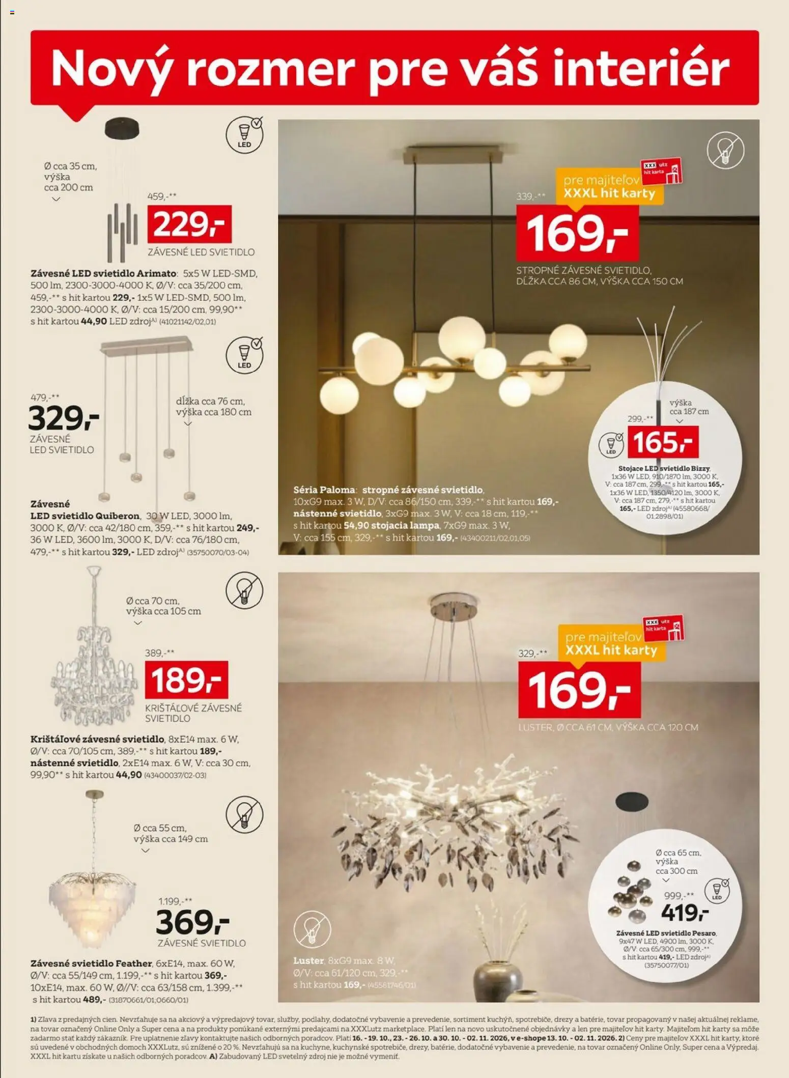 Náhľad XXXLutz letáku platného od 05.10.2026 - Led, Svietidlo, Drezy, Závesné svietidlo