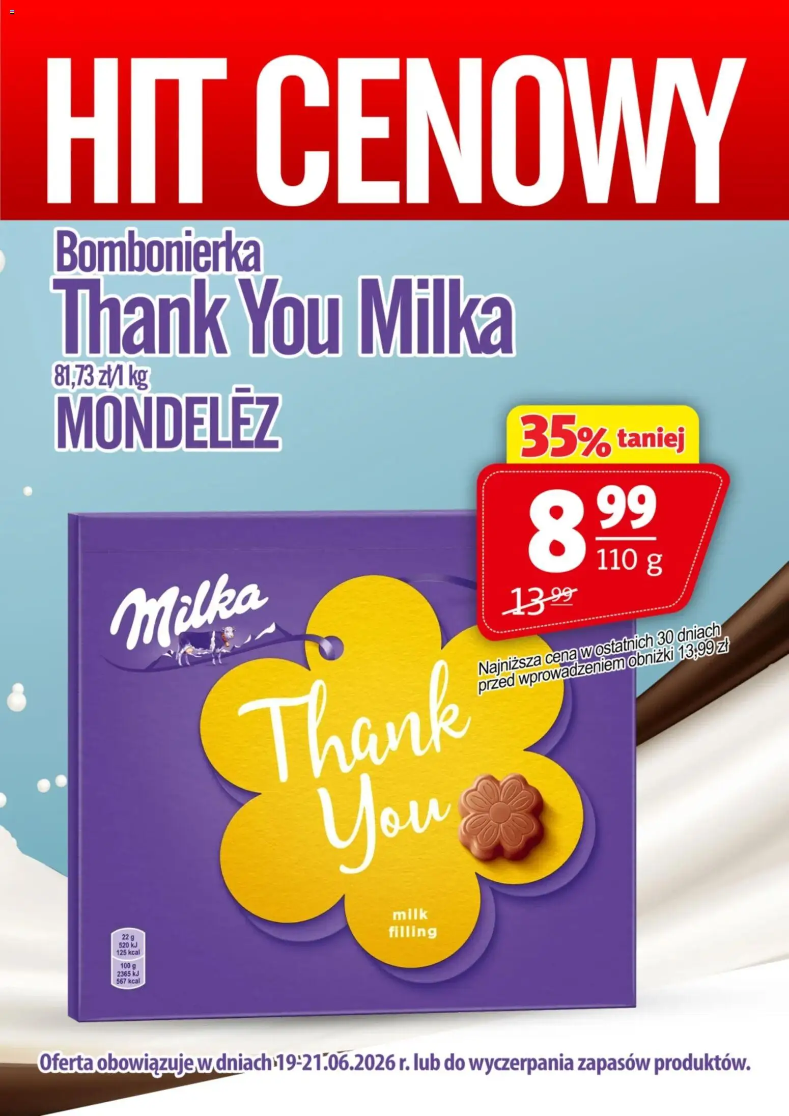 Pogląd gazetki "Prim Market promocja - Bombonierka Thank You Milka" ze sklepu Prim Market ważnej od 19.06.2026