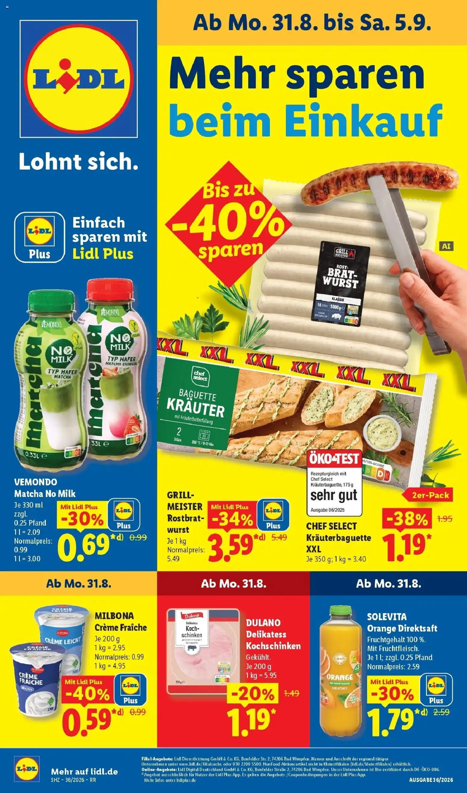 Vorschau von dem Prospekt des Geschäftes Lidl, gültig ab dem 31.08.2026