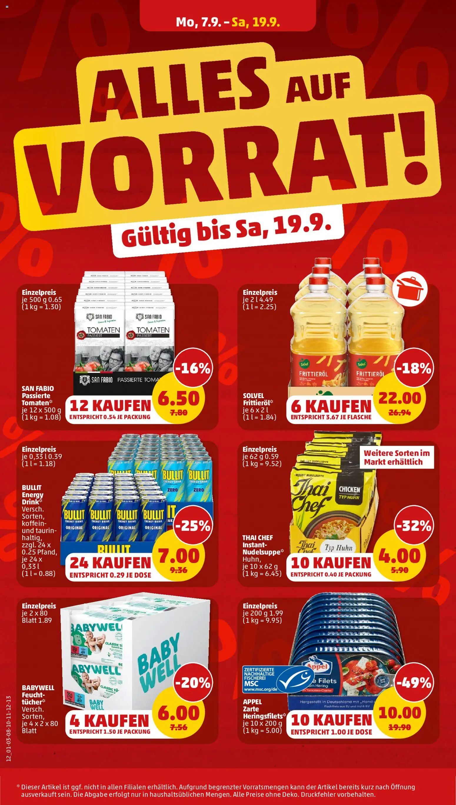 Vorschau von dem Prospekt des Geschäftes Penny, gültig ab dem 07.09.2026 - Energy, Hering, Tomaten, Frittieröl