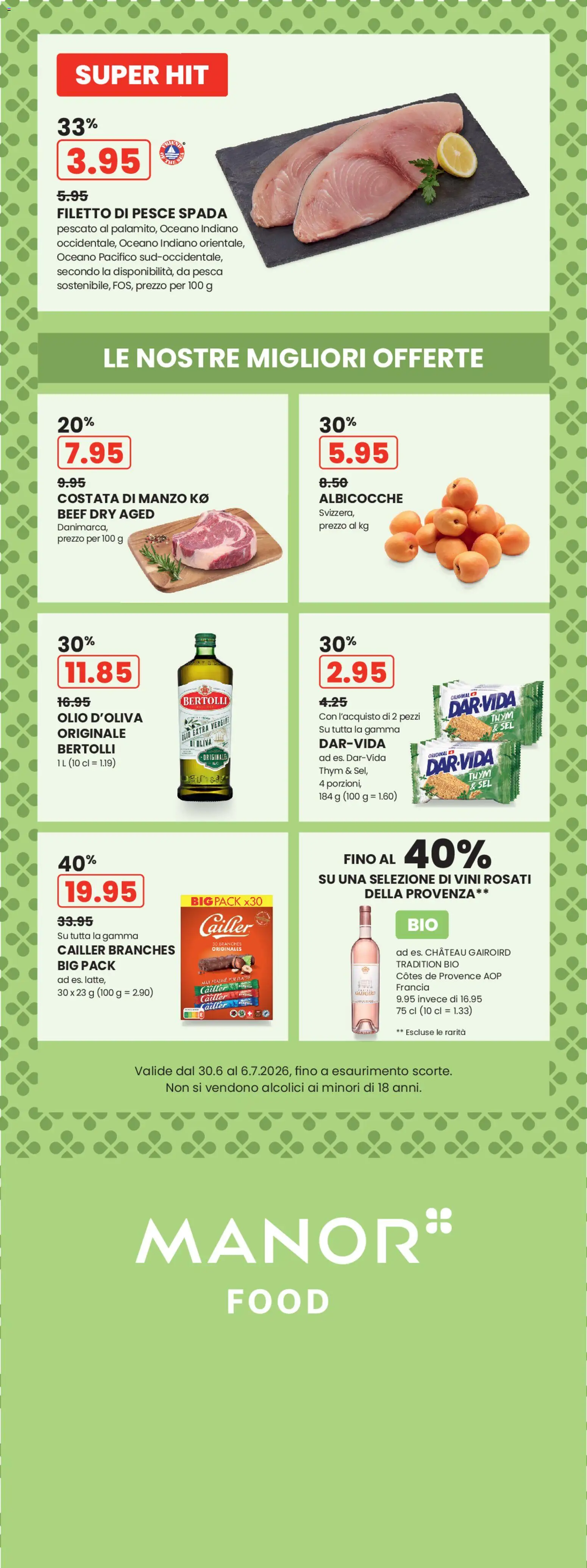 Vorschau des Merkblatts Manor aktionen IT vom Shop Manor gültig von 30.06.2026 bis 06.07.2026