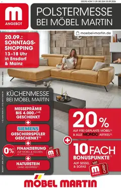 Vorschau von dem Prospekt des Geschäftes Möbel Martin, gültig ab dem 11.09.2026