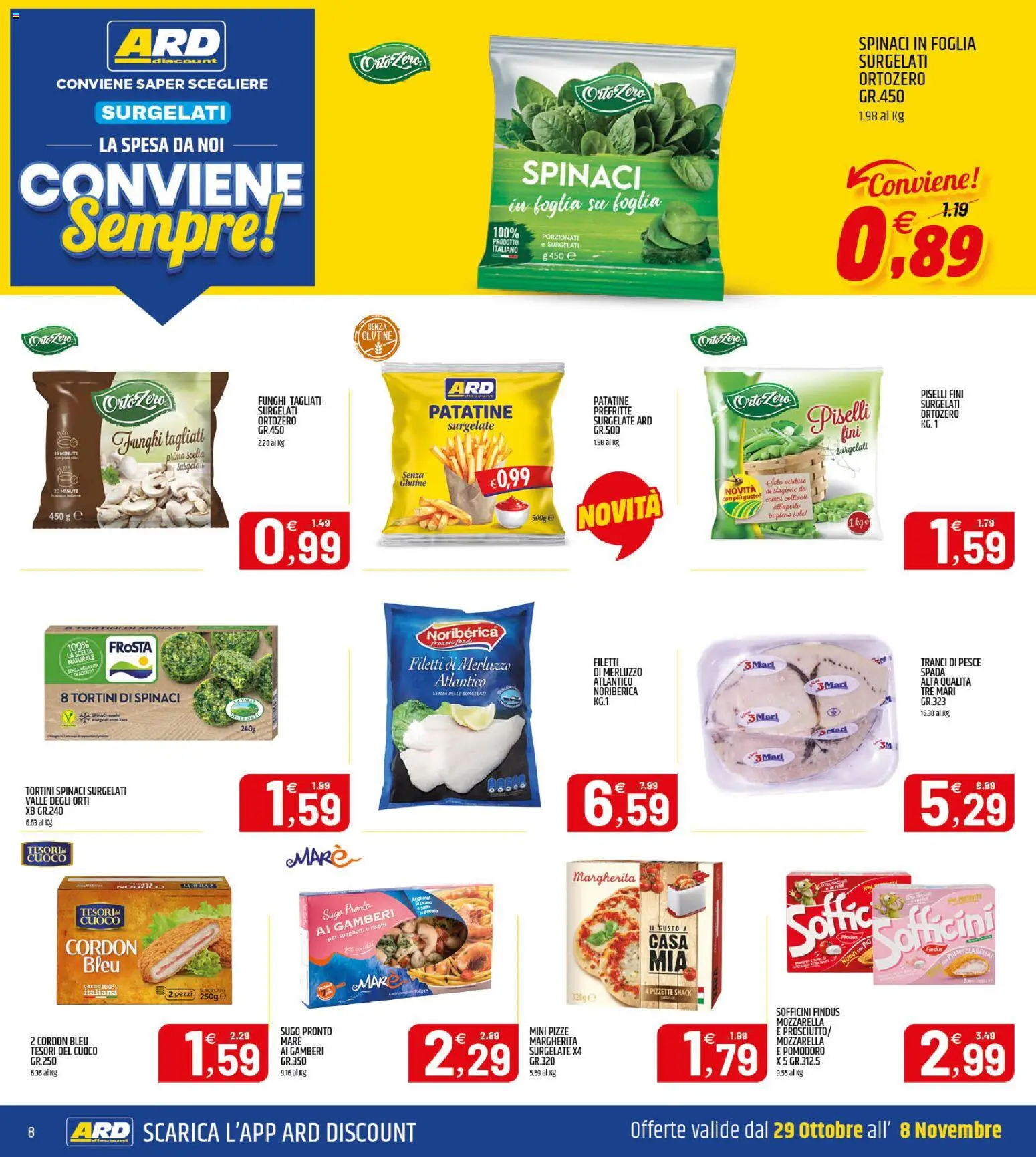 Anteprima dell'opuscolo ARD Discount volantino Donnalucata dal negozio ARD Discount valido da 25/10/2026 - Pesce, Funghi, Pomodoro, Piselli, Spaghetti, Merluzzo, Patatine, Sugo