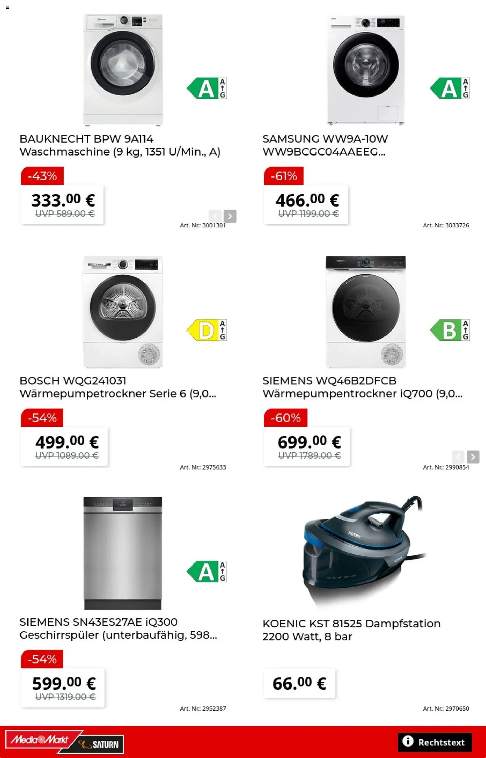 Vorschau von dem Prospekt des Geschäftes Media Markt, gültig ab dem 07.09.2026 - Samsung, Waschmaschine, Bosch, Siemens, Geschirrspüler