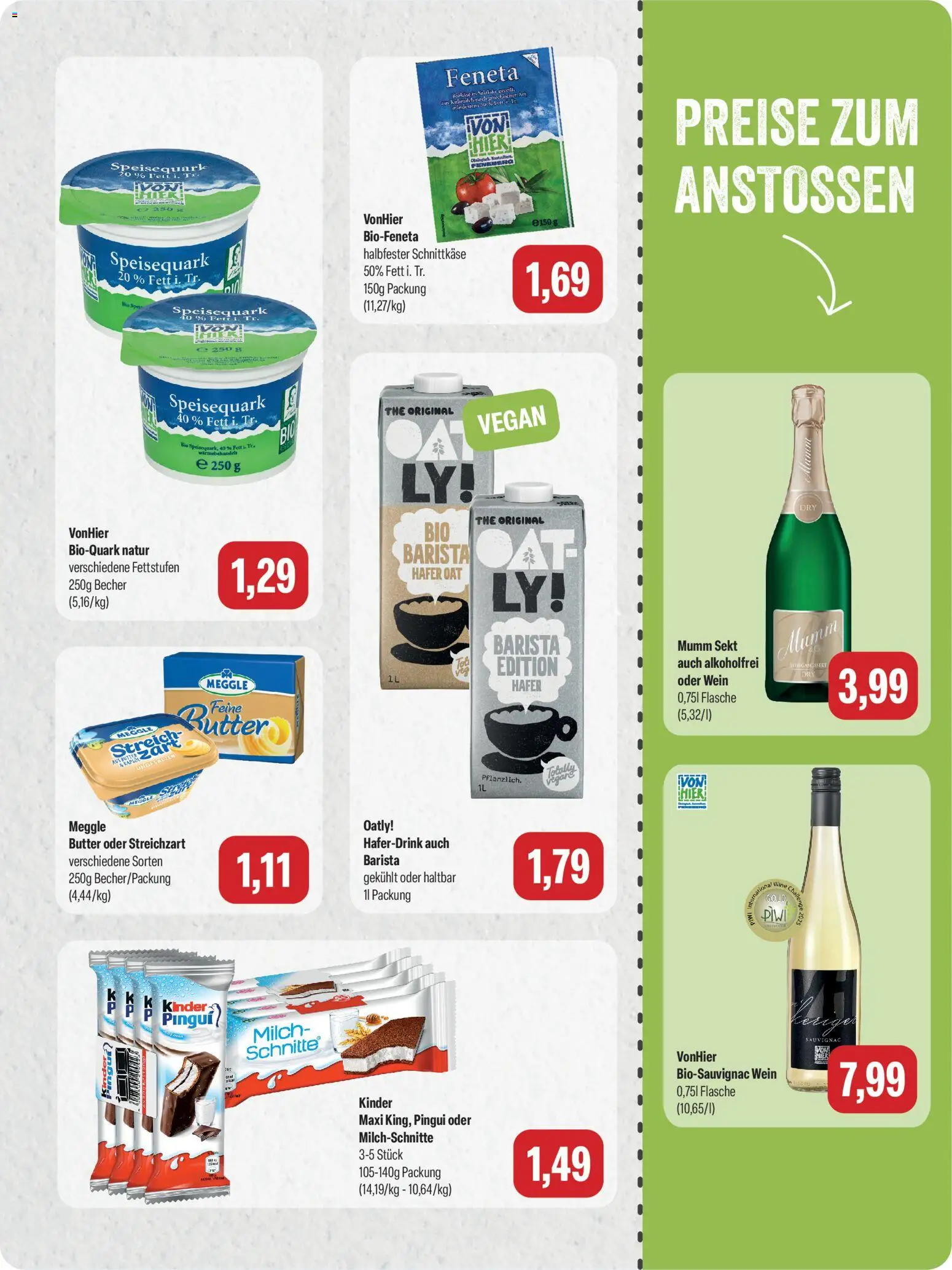 Vorschau von dem Prospekt des Geschäftes Feneberg, gültig ab dem 10.09.2026 - Butter, Wein, Milch, Sekt, Oatly, Speisequark, Mumm sekt, Haferdrink