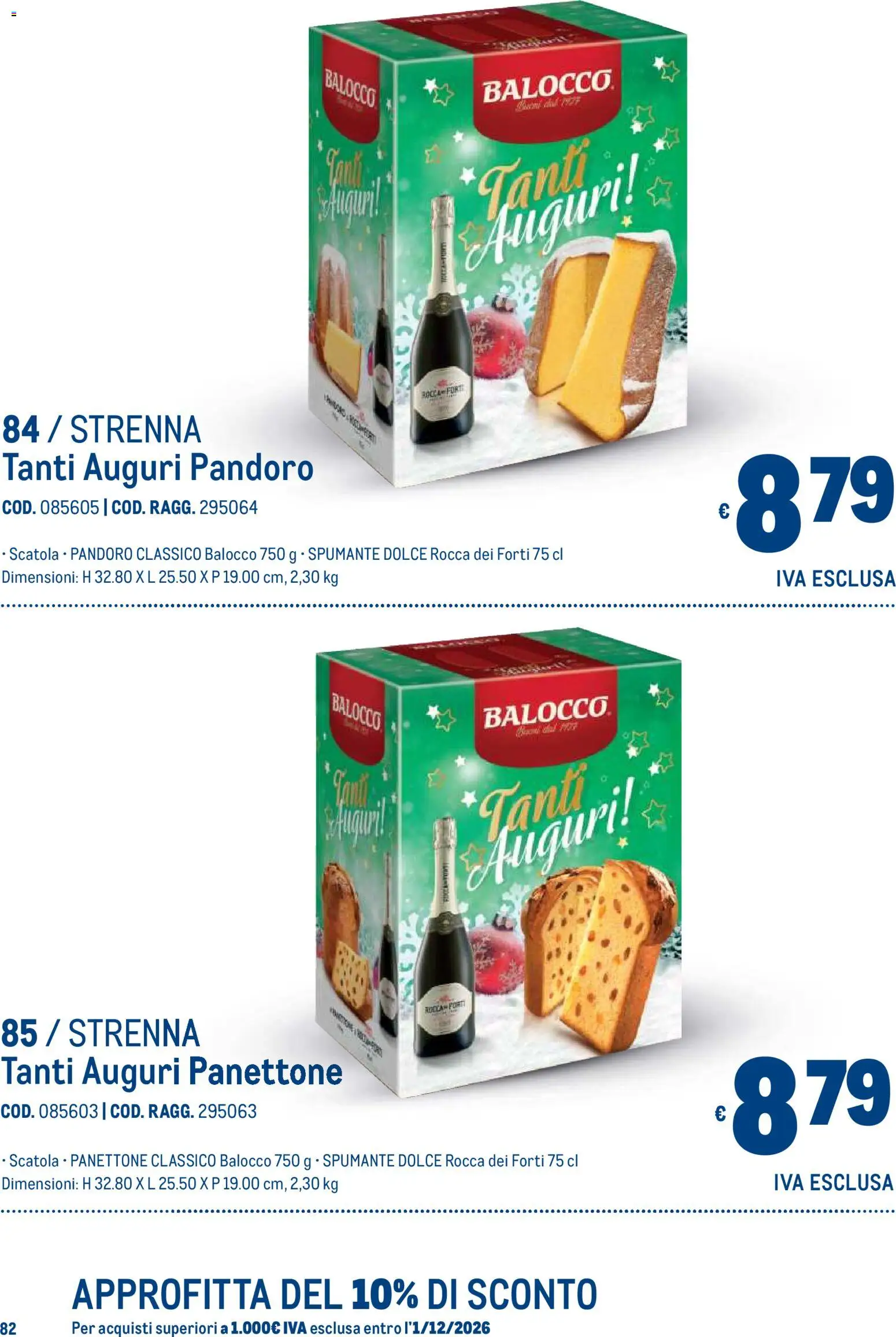 Anteprima dell'opuscolo Metro volantino Regalistica Natale dal negozio Metro valido da 19/10/2026 - Panettone, Pandoro, Spumante, Scatola