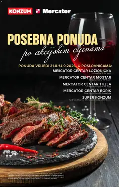 Pregled letka Mercator Posebna ponuda trgovine Mercator vrijedi od 31.08.2026