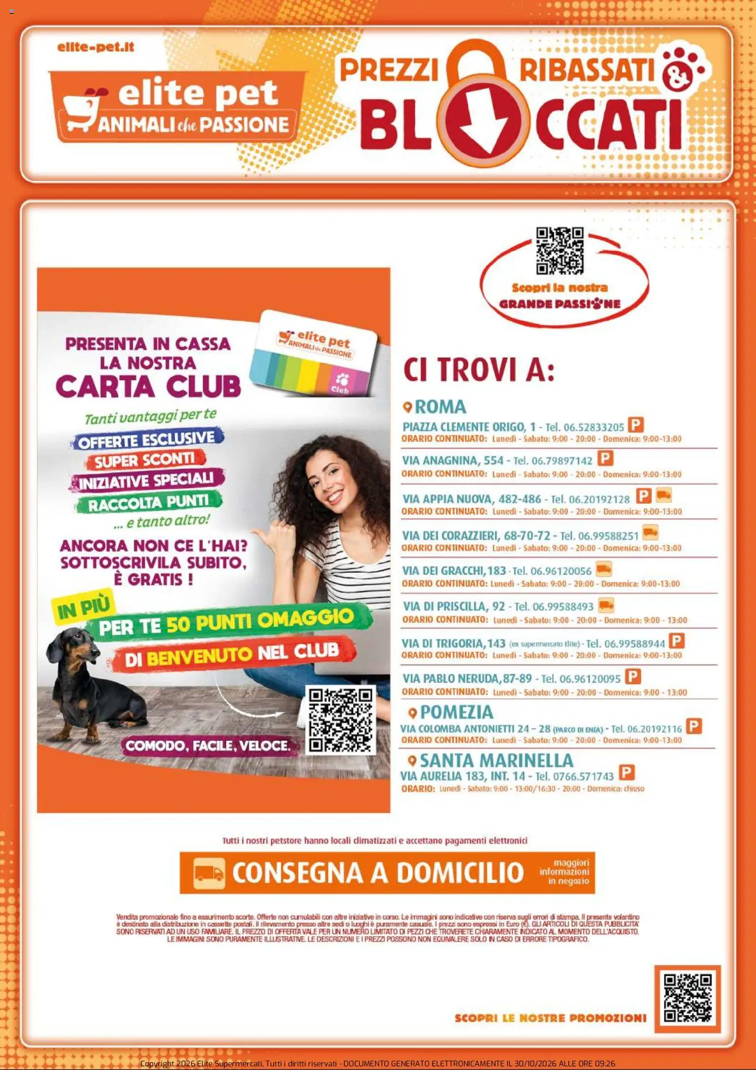 Anteprima dell'opuscolo Elite Supermercati volantino Pet Prezzi ribassati & bloccati dal negozio Elite Supermercati valido da 30/10/2026 - Tè