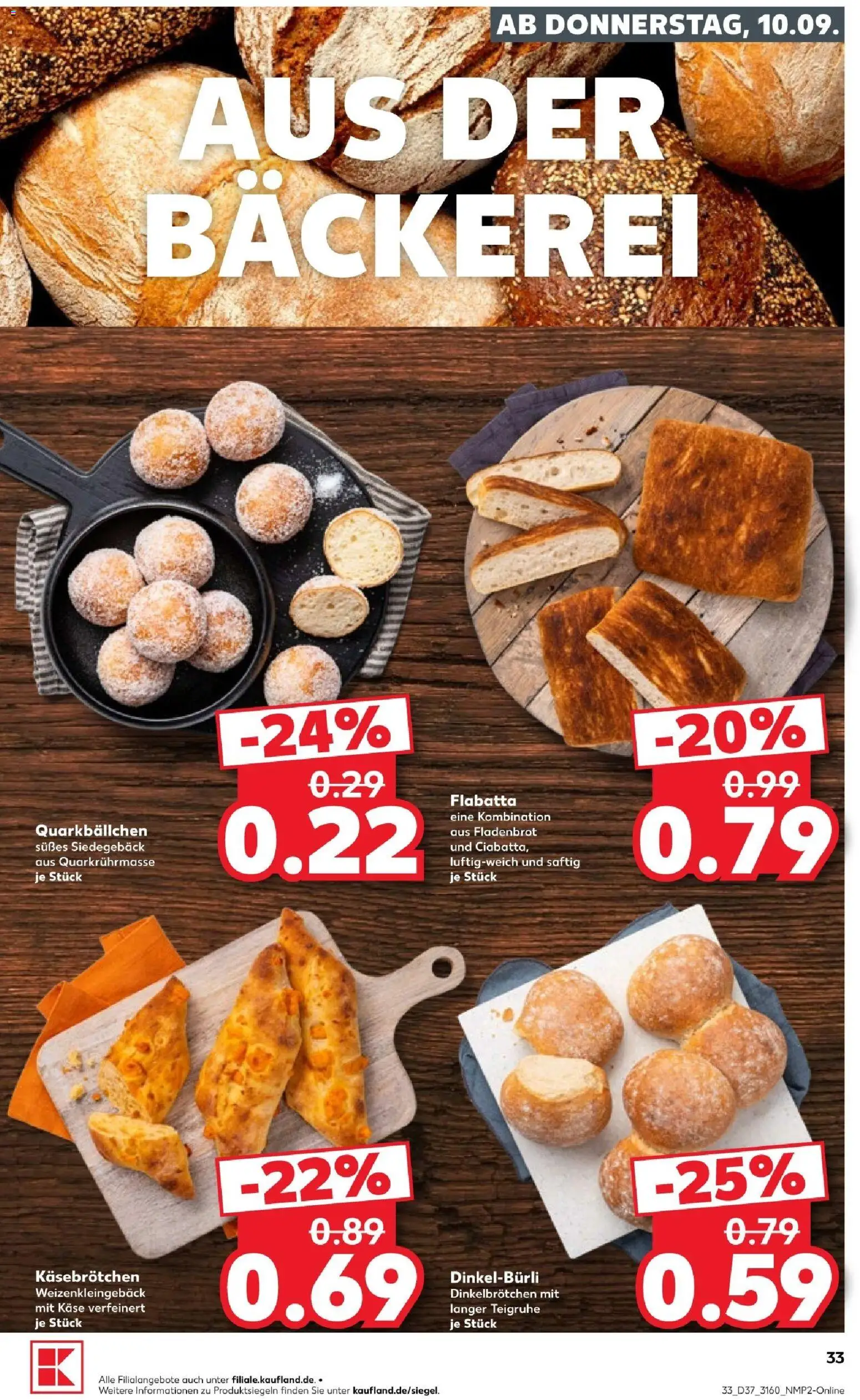 Vorschau von dem Prospekt des Geschäftes Kaufland, gültig ab dem 10.09.2026 - Bäckerei, Käse