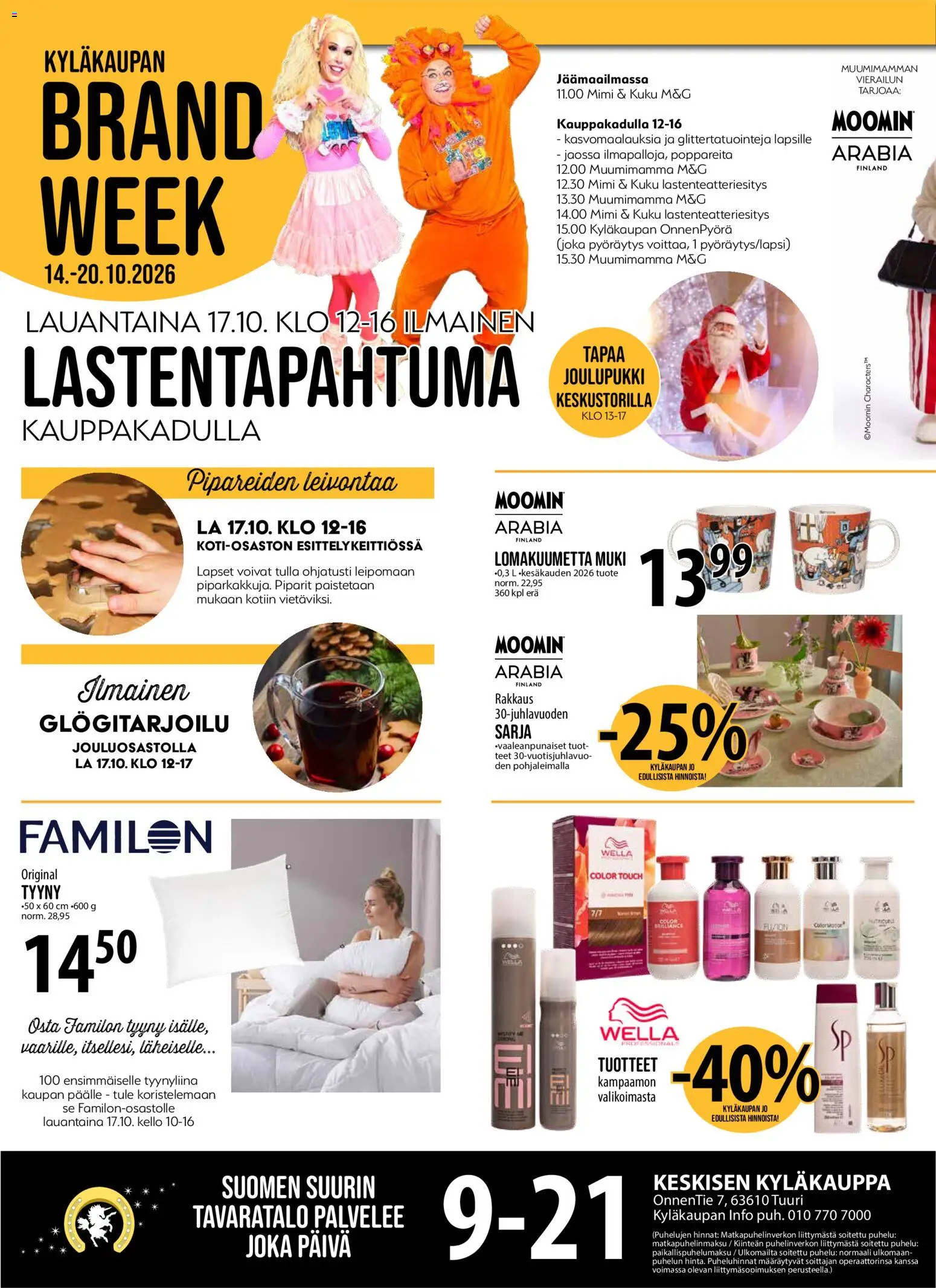 Kaupan Tuuri Tuuri tarjoukset esikatselu, voimassa 14/10/2026 - Kello, Tyyny, Muki, Tyynyliina