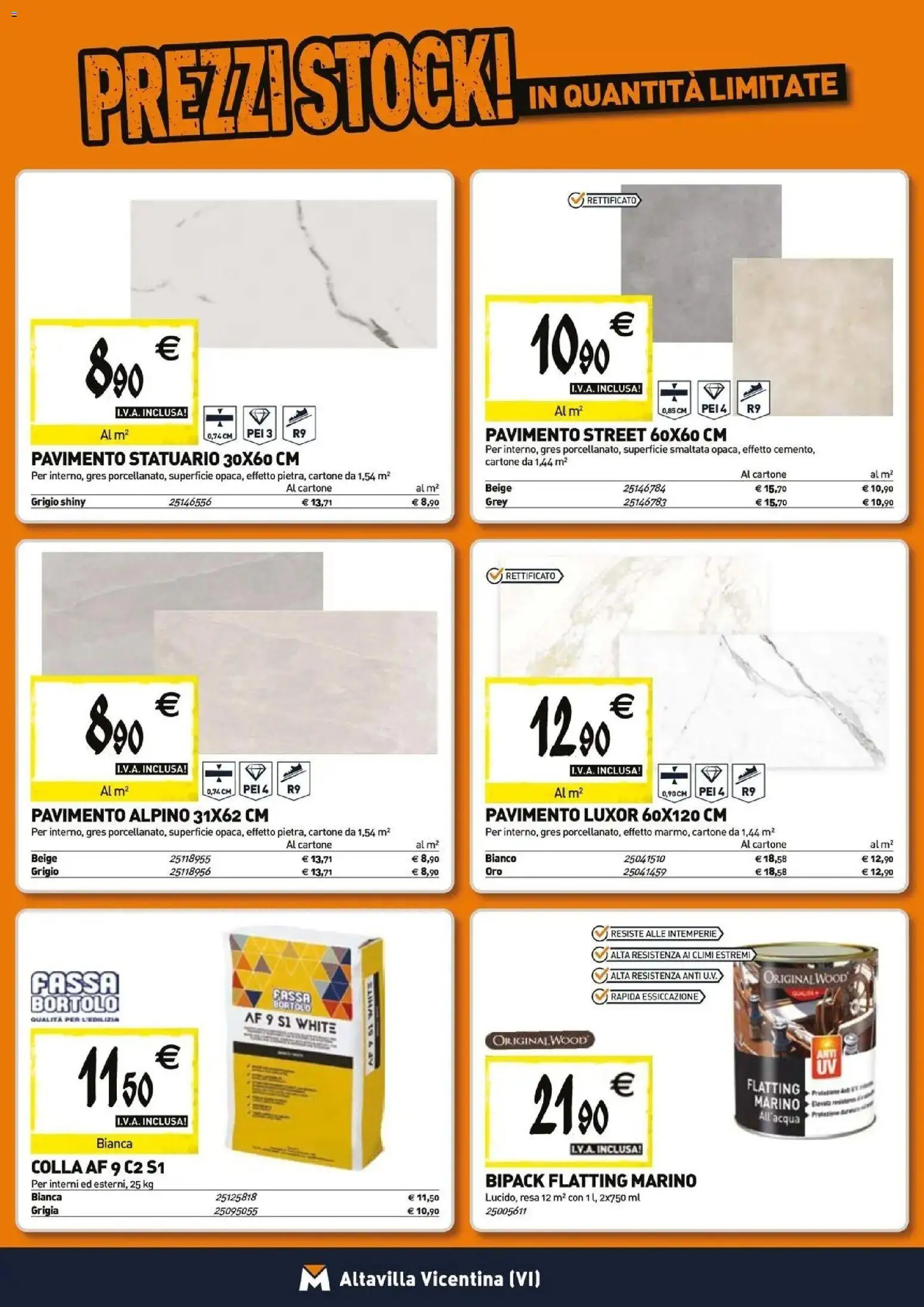 Anteprima dell'opuscolo TECNOMAT catalogo Altavilla Vicentina dal negozio TECNOMAT valido da 29/10/2026 - Pavimento, Colla