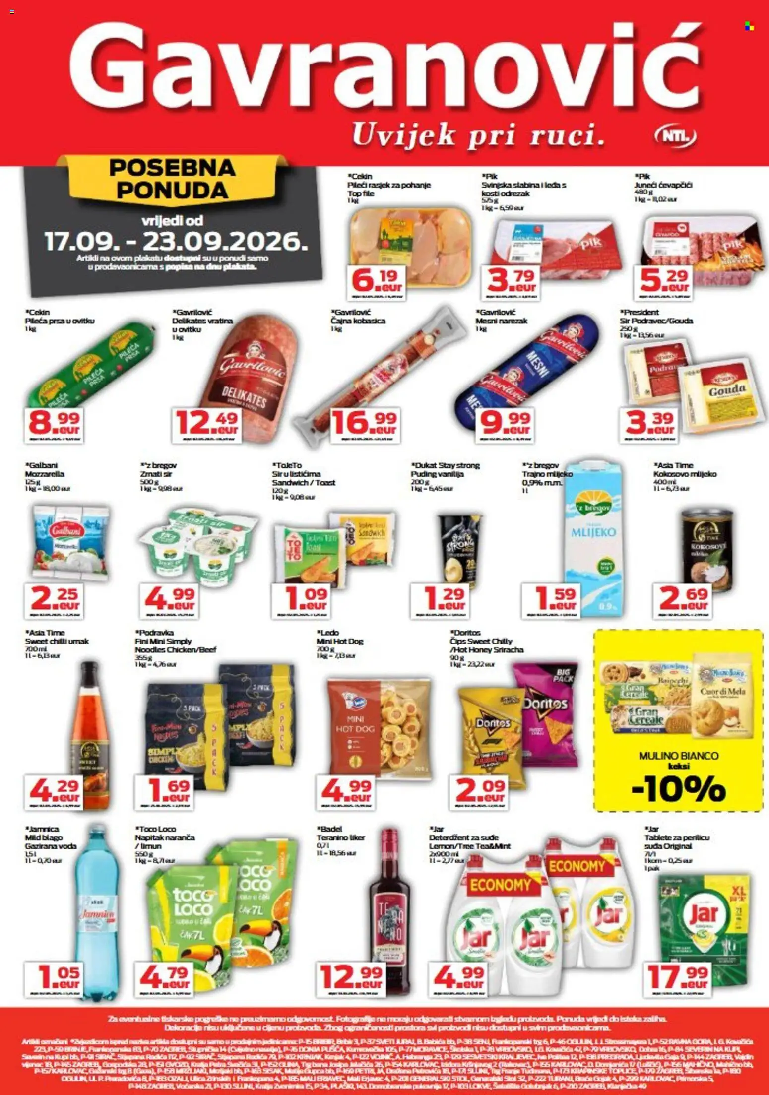 Pregled letka Gavranović Katalog trgovine Gavranović vrijedi od 17.09.2026