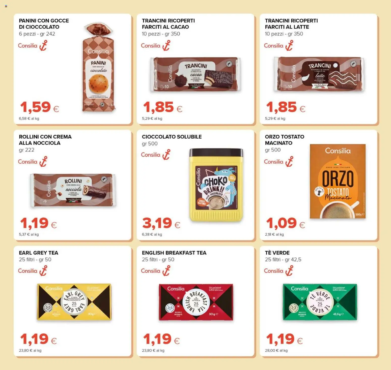 Anteprima dell'opuscolo Oasi volantino Prezzi Ribassati dal negozio Oasi valido da 21/08/2026 - Crema, Senza glutine, Latte, Uova, Cacao, Tè verde, Tè, Macinato