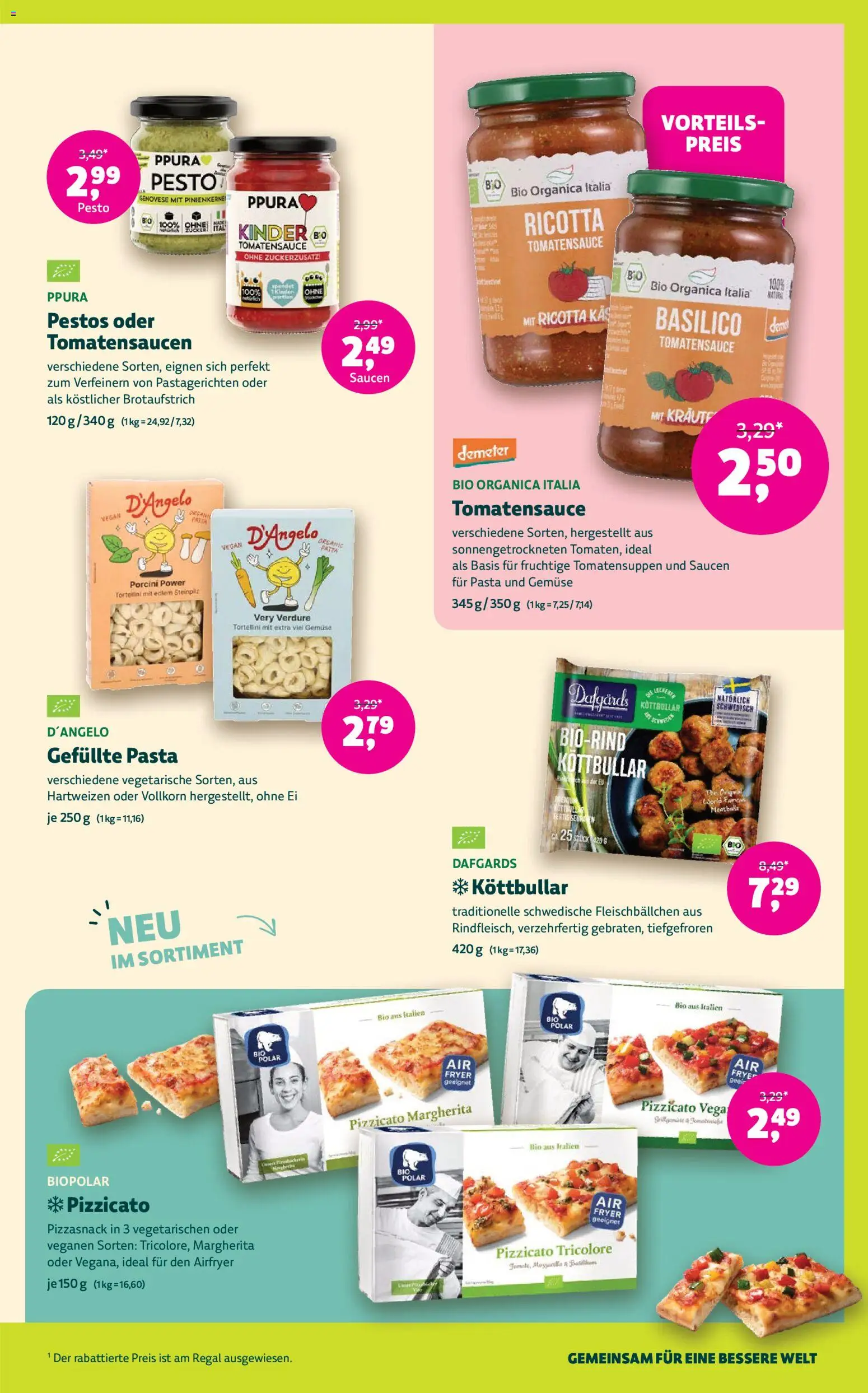 Vorschau von dem Prospekt des Geschäftes BioMarkt, gültig ab dem 09.09.2026 - Pasta, Gemüse, Regal, Zucker