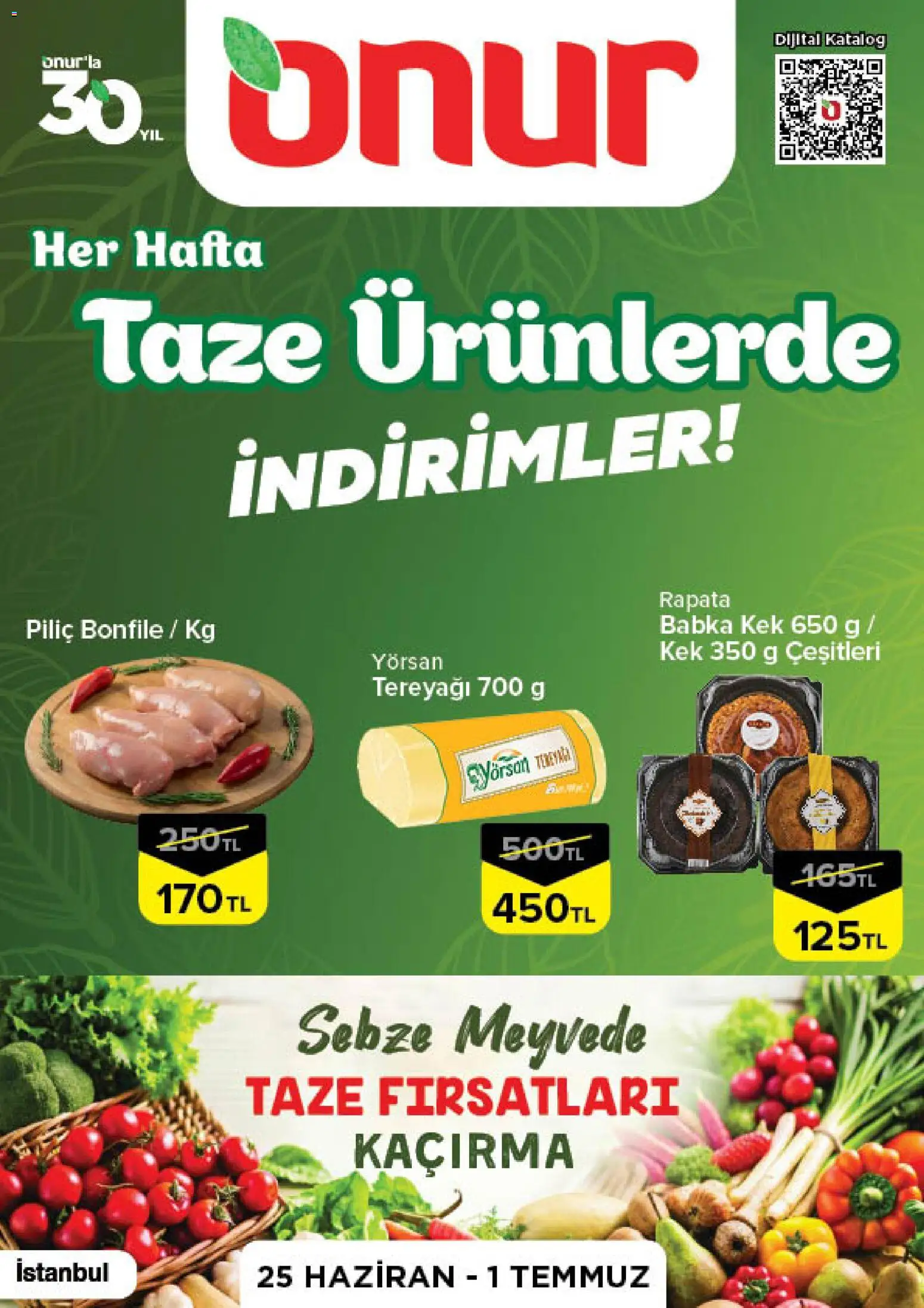 Onur Market Onur Market - Taze Ürünlerde İndirimler 25.06.2026 - Broşürünün önizlemesi