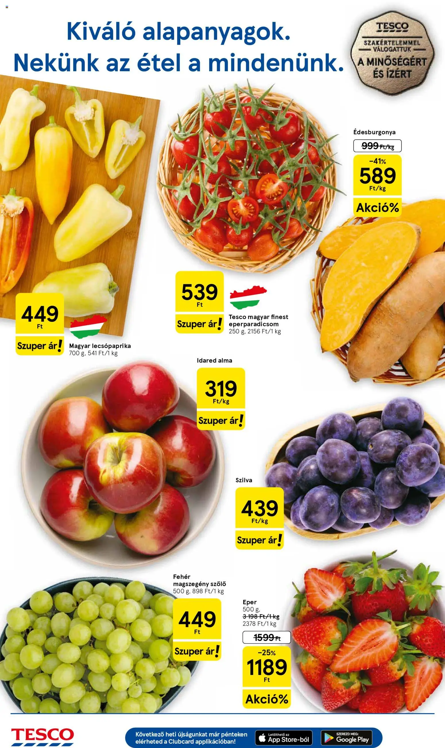Tesco - Tesco aktuális akciós újság megtekintése, amely érvényes 2026.09.10.-től - Alma, Édesburgonya, Eper, Szőlő, Szilva, Lecsópaprika