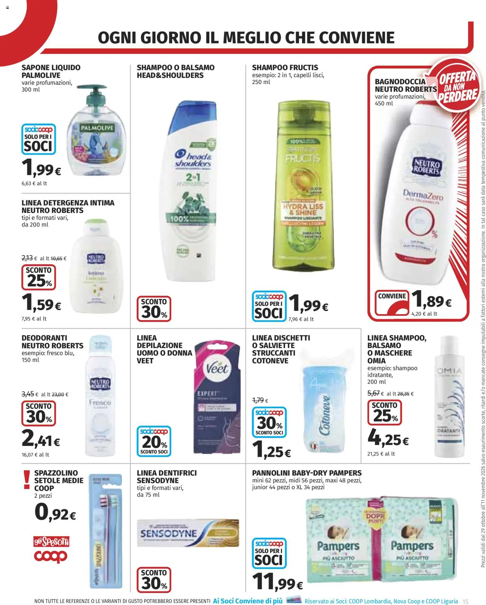 Anteprima dell'opuscolo COOP volantino dal negozio COOP valido da 29/10/2026 - Shampoo, Pampers, Maschere, Sapone, Pannolini, Balsamo, Spazzolino