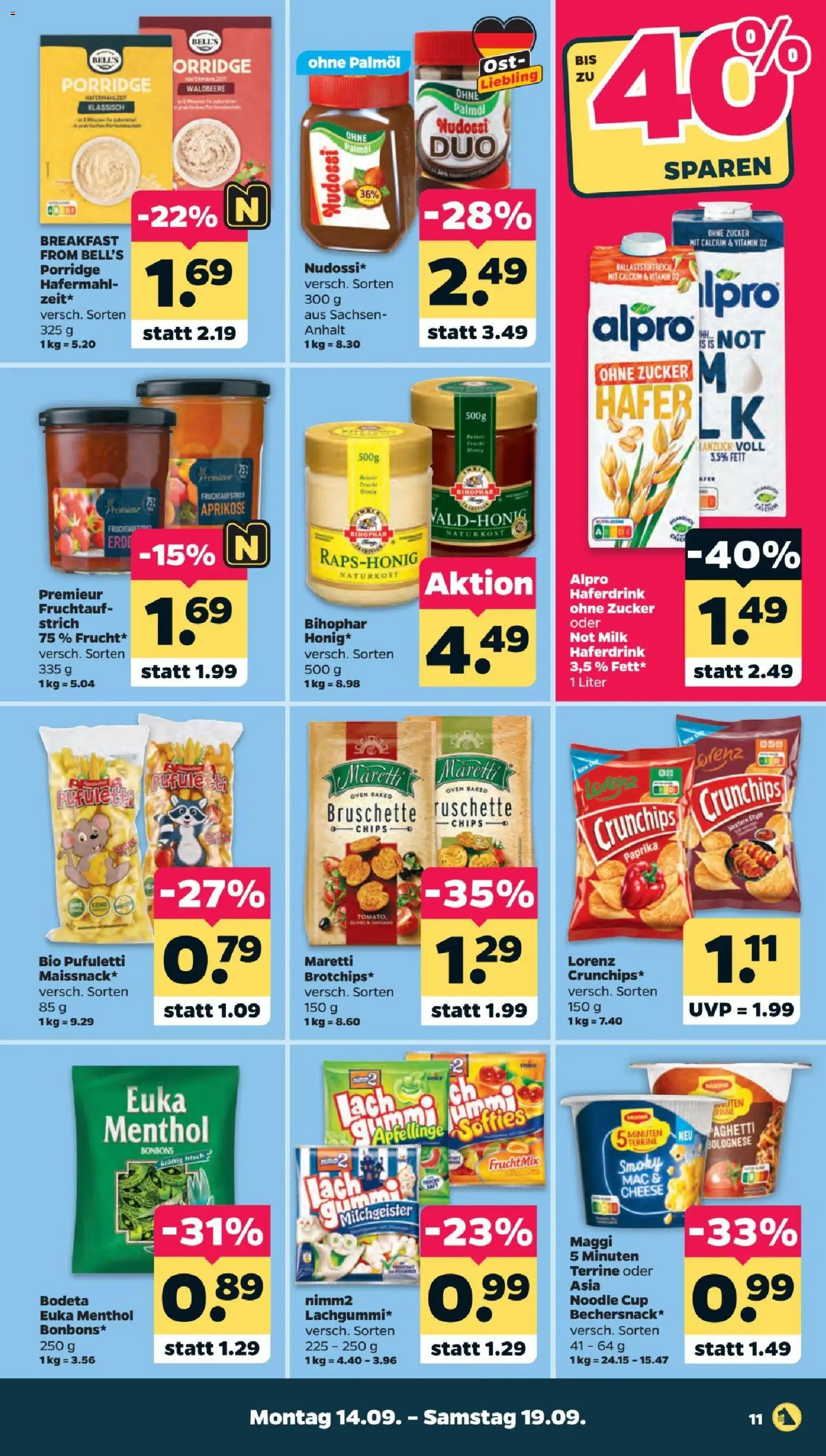 Vorschau von dem Prospekt des Geschäftes Netto, gültig ab dem 14.09.2026 - Chips, Maggi, Paprika, Zucker, Alpro, Haferdrink