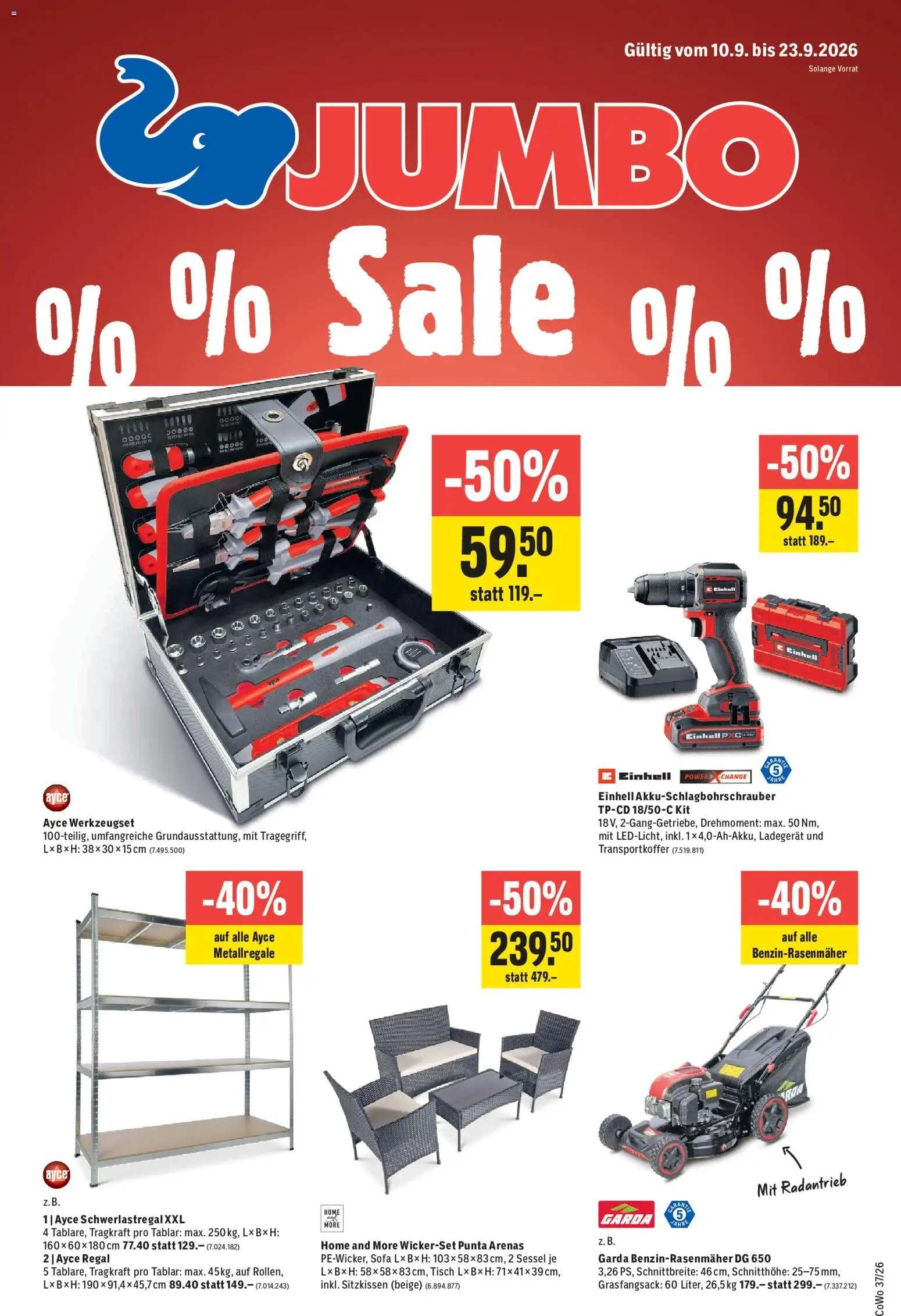 Vorschau des Merkblatts Jumbo aktionen vom Shop Jumbo gültig von 10.09.2026 bis 23.09.2026 - Sofa, Sessel, Regal, Tisch, Ladegerät