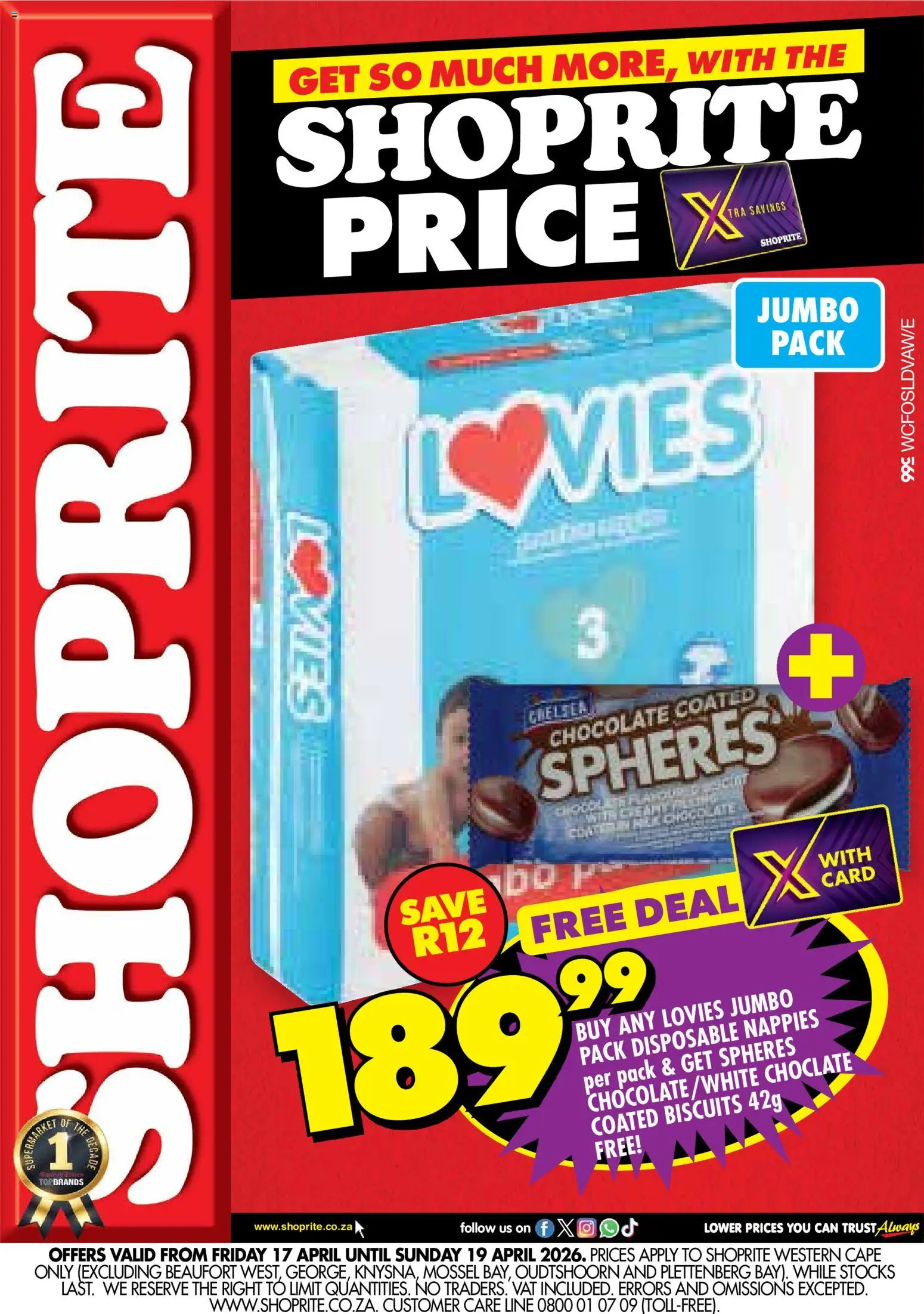 Preview of Shoprite flyer valid from 17/04/2026 - Chocolate, Biscuits, Nappies