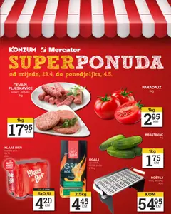 Pregled letka KONZUM super ponuda trgovine KONZUM vrijedi od 29.04.2026