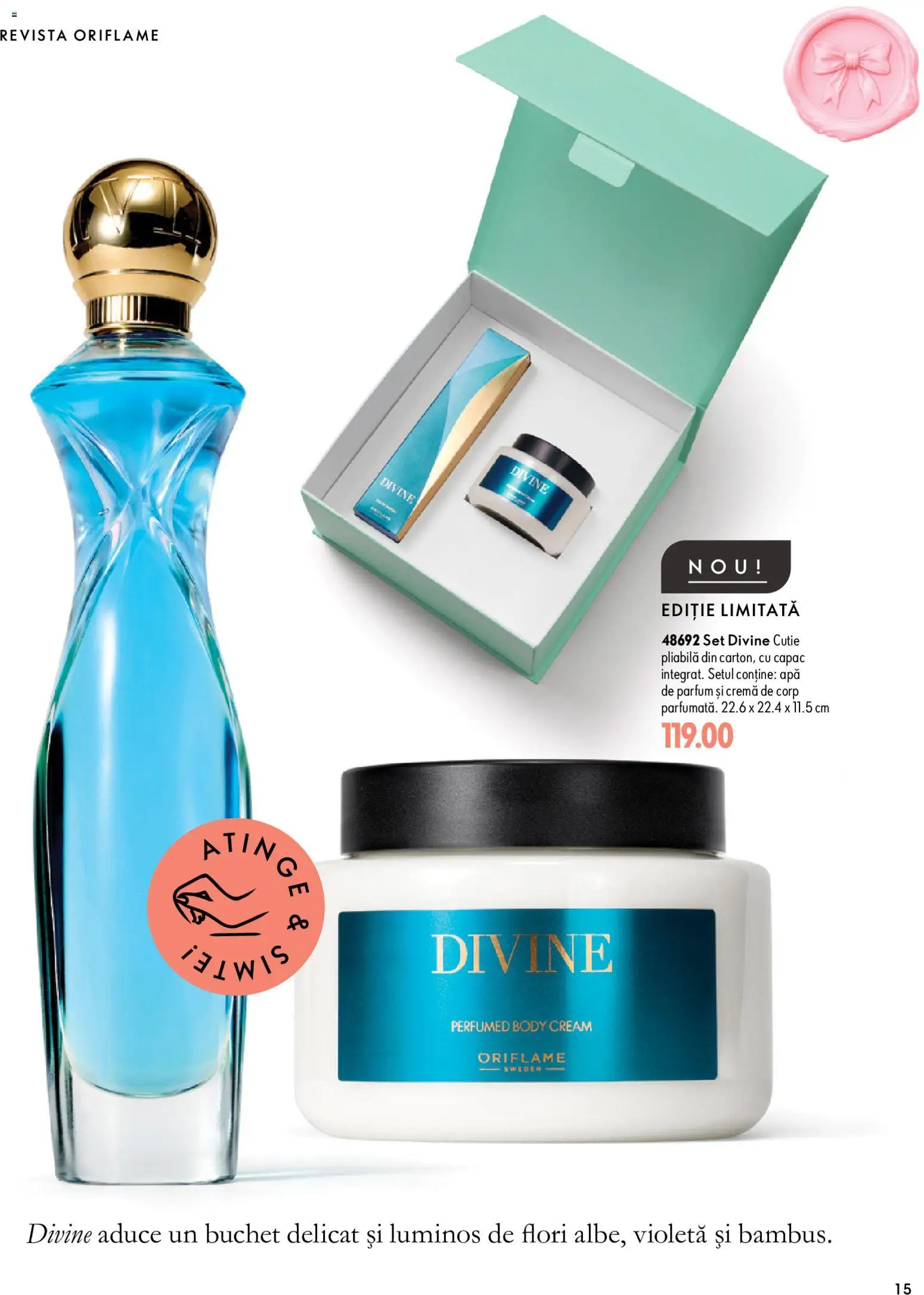 Previzualizarea de cataloage: Oriflame Oriflame Catalog 15 2026 valabil de la 11.11.2026 - Apă, Flori, Parfum, Body, Cremă, Cutie, Apă de parfum, Cremă de corp