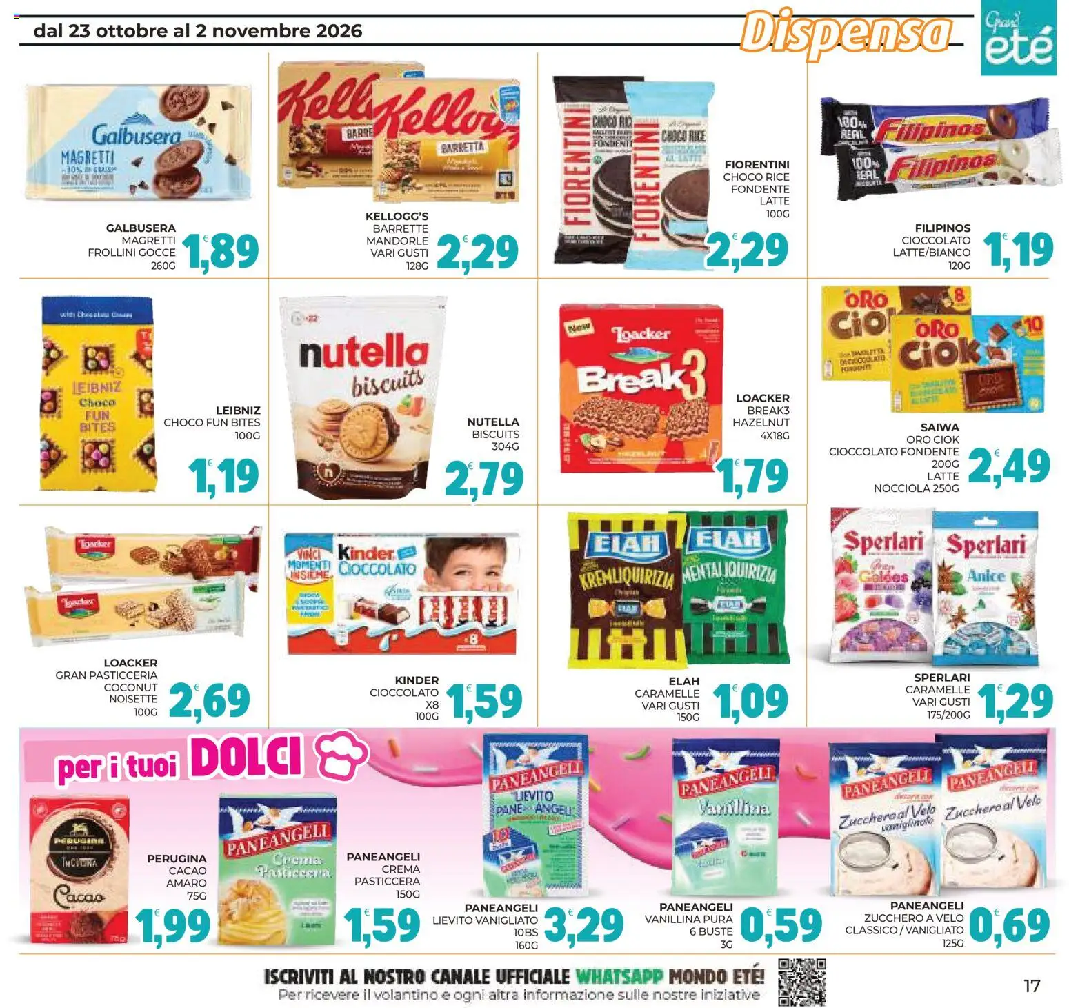 Anteprima dell'opuscolo Eté volantino Grandeté dal negozio Eté valido da 23/10/2026 - Latte, Dolci, Cioccolato, Mandorle, Caramelle, Lievito, Cacao, Zucchero a velo