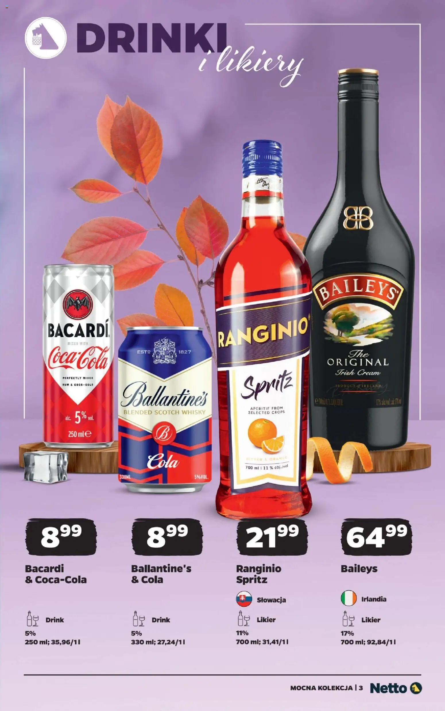 Pogląd gazetki "Netto gazetka - Mocne alkohole" ze sklepu Netto ważnej od 12.10.2026 - Whisky, Bacardi, Baileys, Rum, Aperitif, Scotch whisky