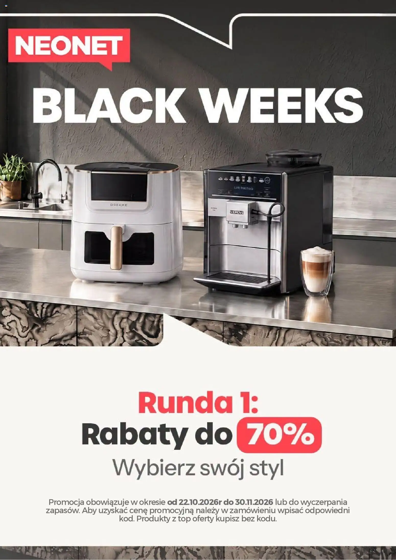 Pogląd gazetki "Neonet Black Friday" ze sklepu Neonet ważnej od 22.10.2026