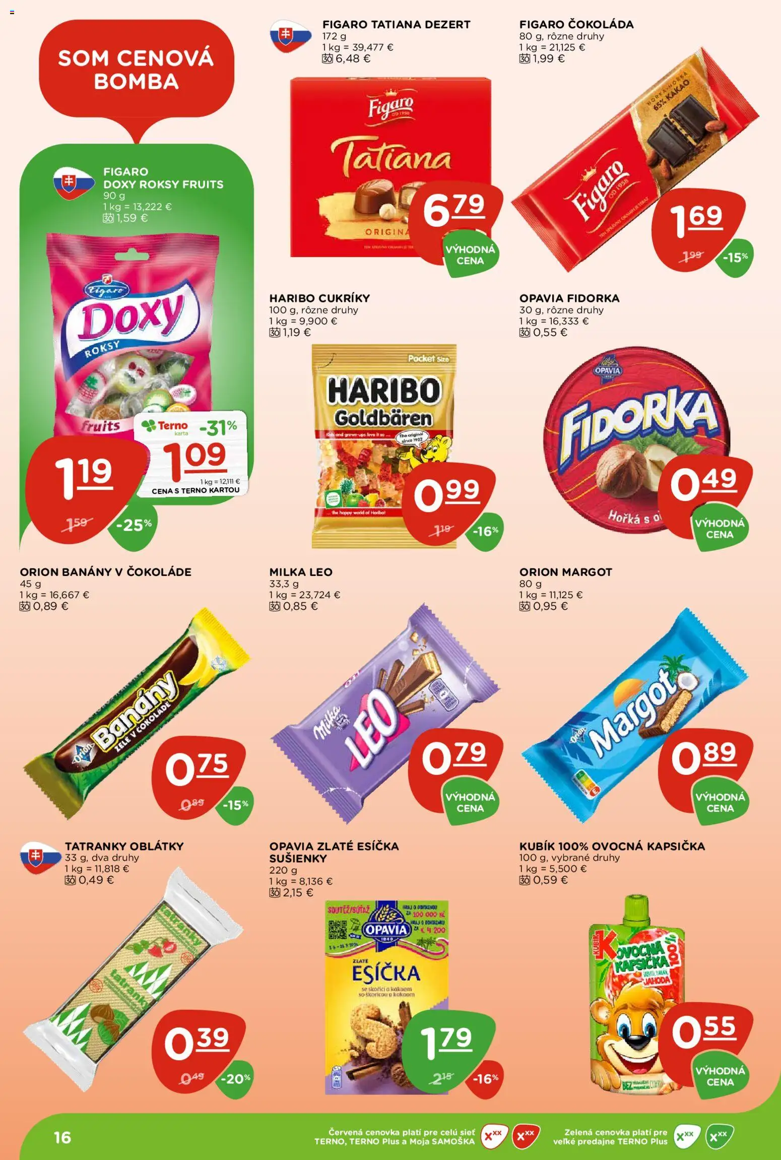 Náhľad Terno letáku platného od 08.10.2026 - Milka, Dezert, Kakao, Cukríky, Banány v čokoláde, Sušienky, Oblátky, Banány