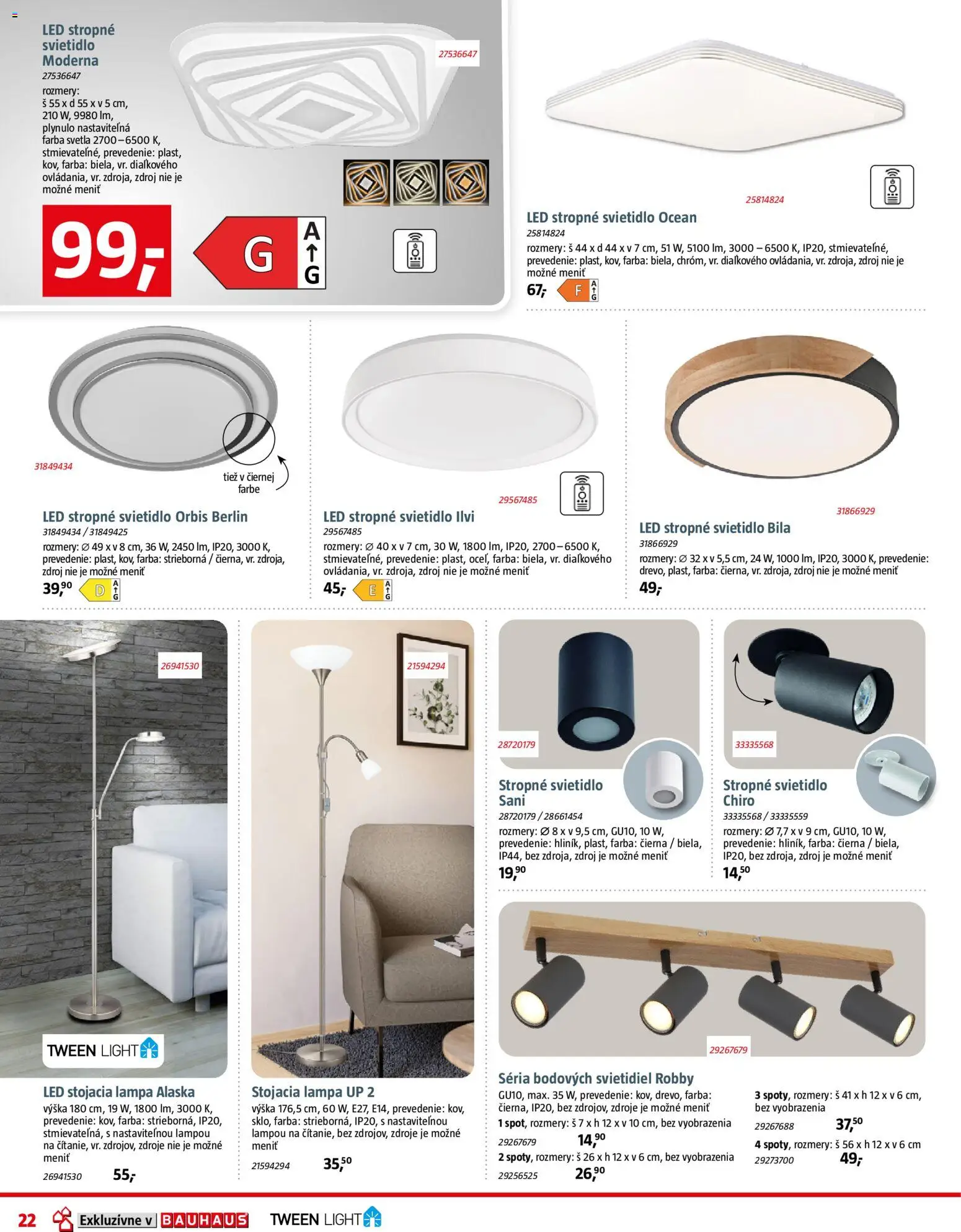 Náhľad Bauhaus letáku platného od 05.10.2026 - Lampa, Stropné svietidlo, Svetlá, Led, Svietidlo, Led stropné svietidlo